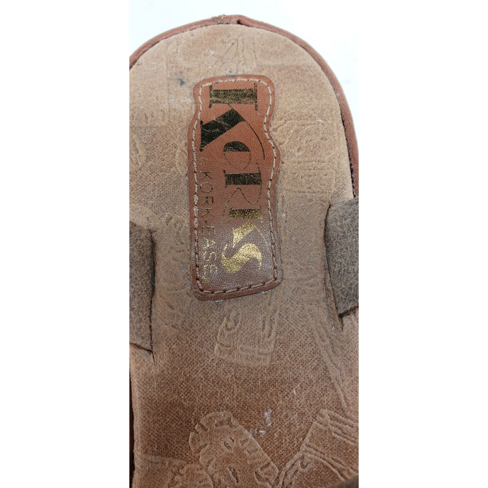 Vintage Korks by Kork-Ease Della Brown Leather Wedge Platform Sandals Women's 9M 40.5EU Size US 9 / IT 39 - 7 Thumbnail