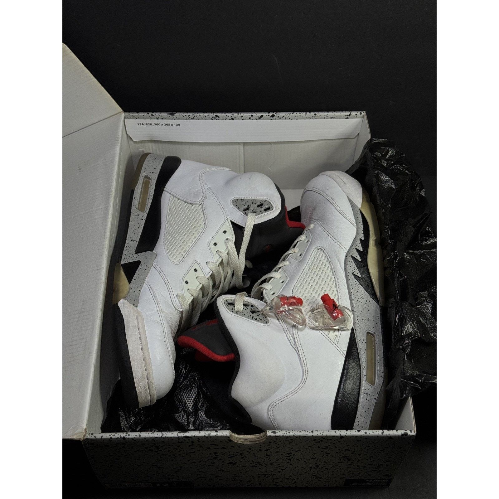 Nike Nike Air Jordan 5 Retro White Cement Mens 12 White Black Size US 12 / EU 45 - 2 Thumbnail