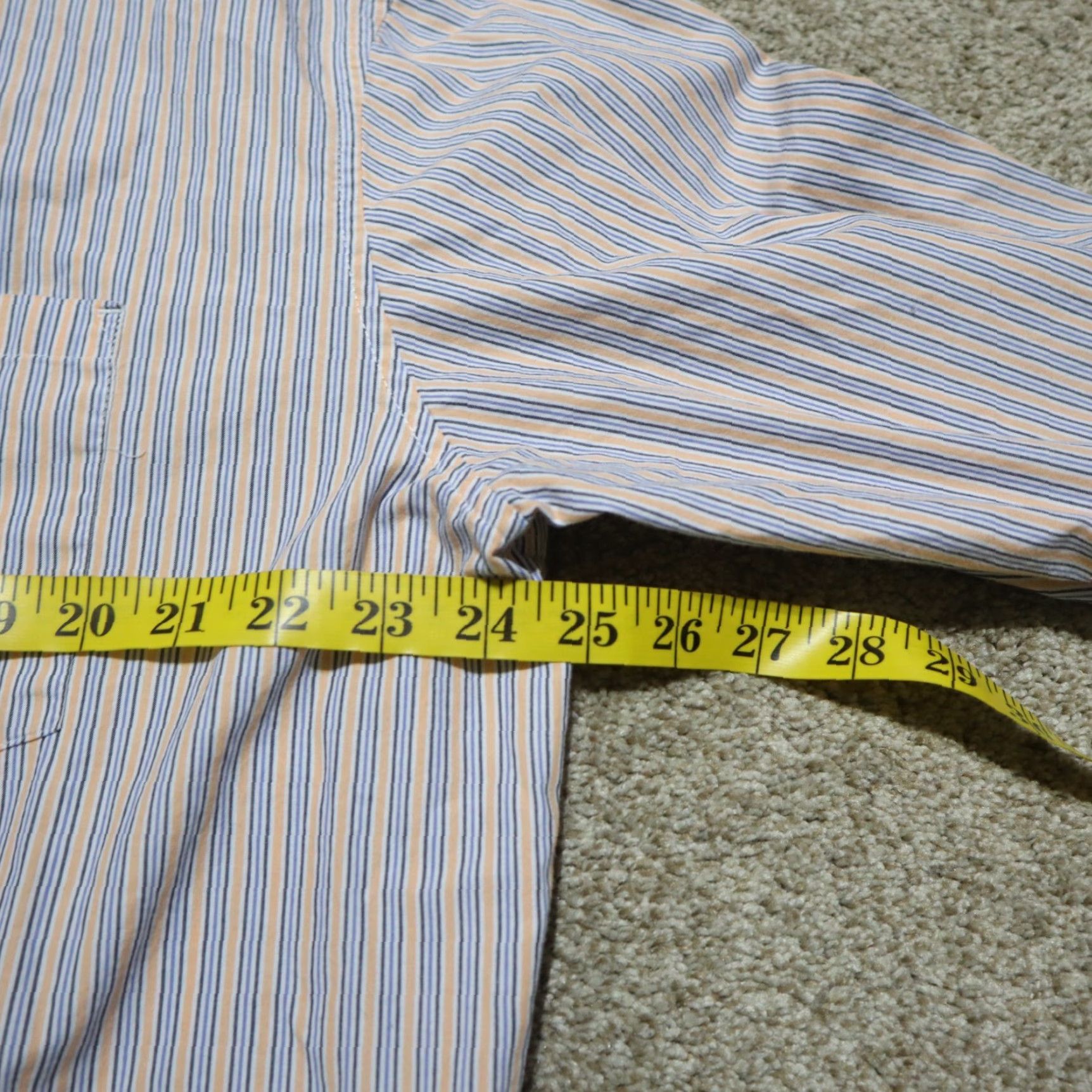 Izod IZOD Shirt Adult XL Button-Down Striped Blue White Multicolor Cotton Blend Flannel Long Sleeve Pockets Nostalgic Outdoor Classic Mens XL Shirt Size US XL / EU 56 / 4 - 5 Thumbnail