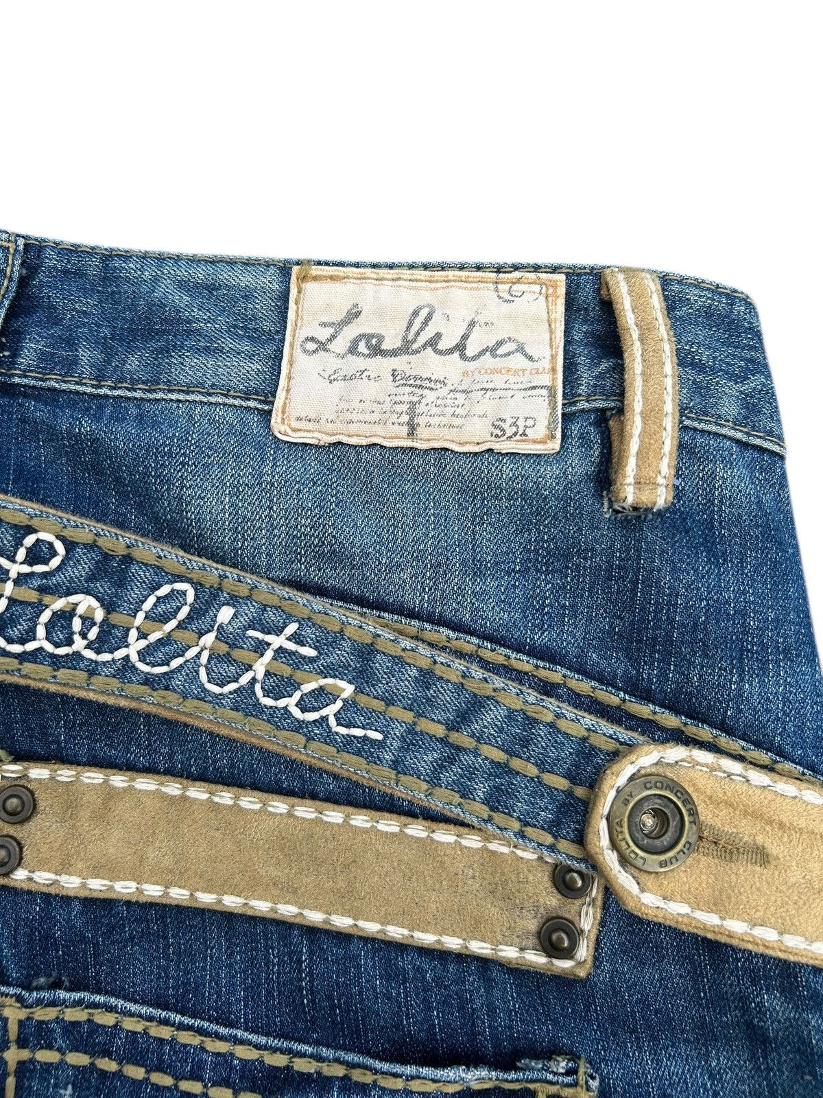 Kapital Yoshitomo Nara Lolita Buckle Back Distressed Denim Jeans Size US 36 / EU 52 - 10 Thumbnail