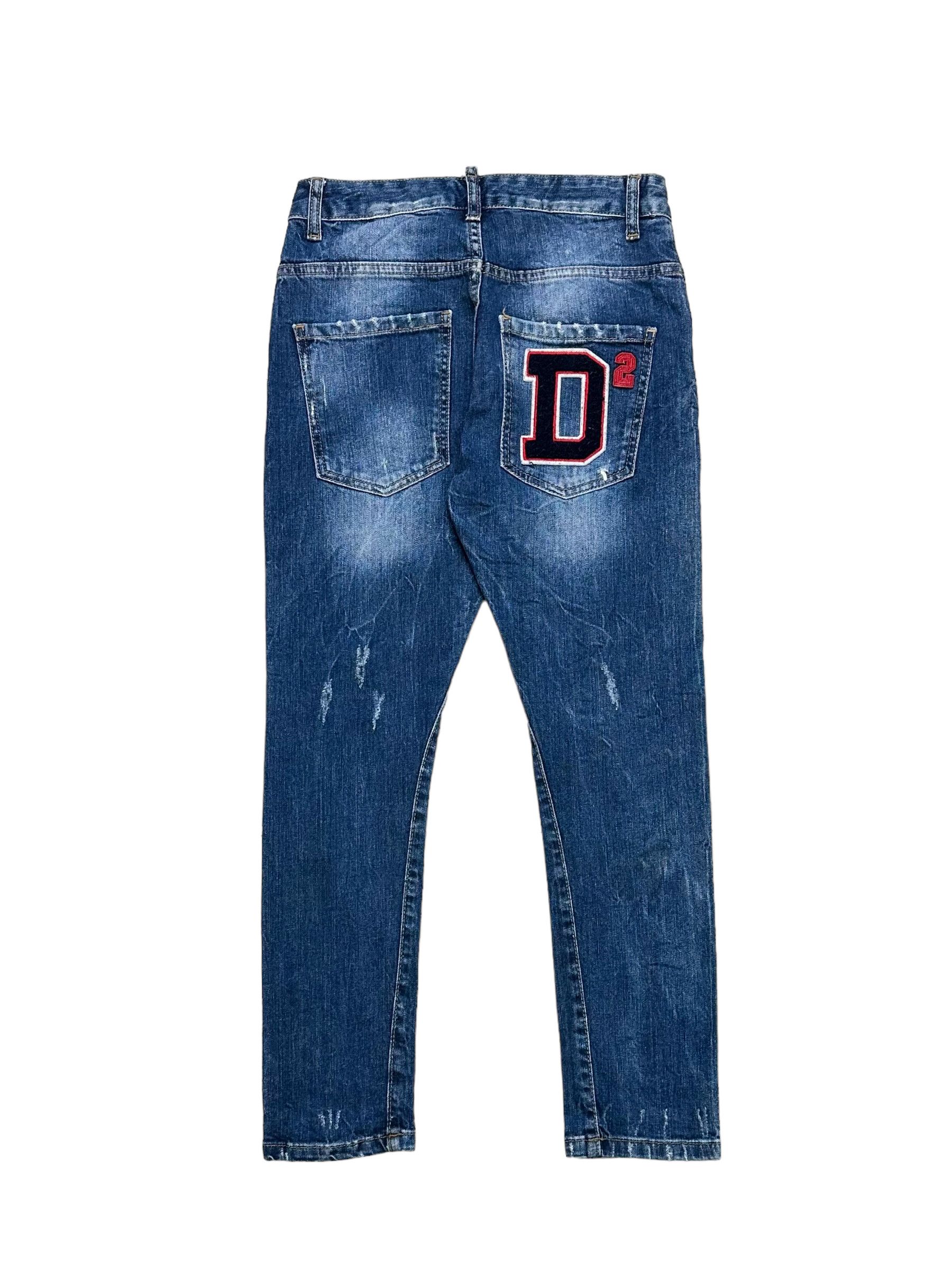 image of Dsquared2 Dsquared D2 Big Logo Slim Jeans in Denim, Men's (Size 26)