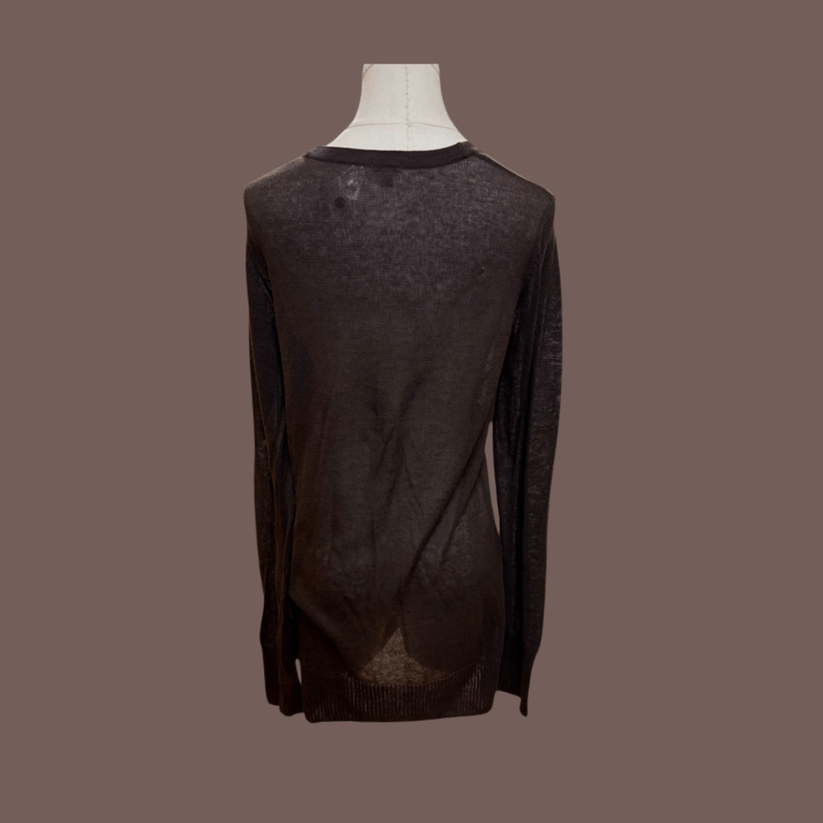 Vintage VTG Cardigan | Hinge Brown Cotton | Y2K Fairy Grunge Size L / US 10 / IT 46 - 3 Thumbnail