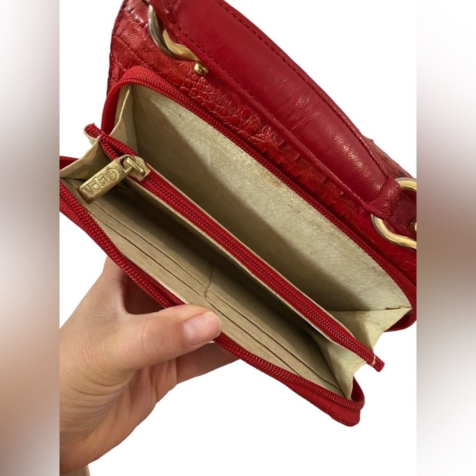 Other LOS ALTOS BOOTS Western Wear Croc Leather Purse Handbag Red Size ONE SIZE - 10 Thumbnail