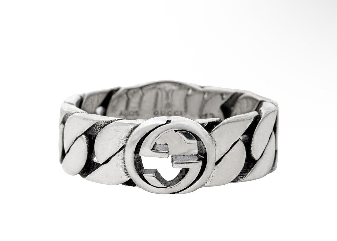 Gucci Gucci Sterling Silver Interlocking Ring Ag 925 678656 Size ONE SIZE - 3 Thumbnail