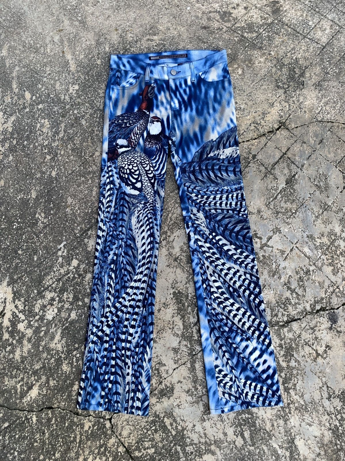 Designer × Vintage y2k Bongo Graphic Peacock Pants Size 28" / US 6 / IT 42 - 2 Thumbnail