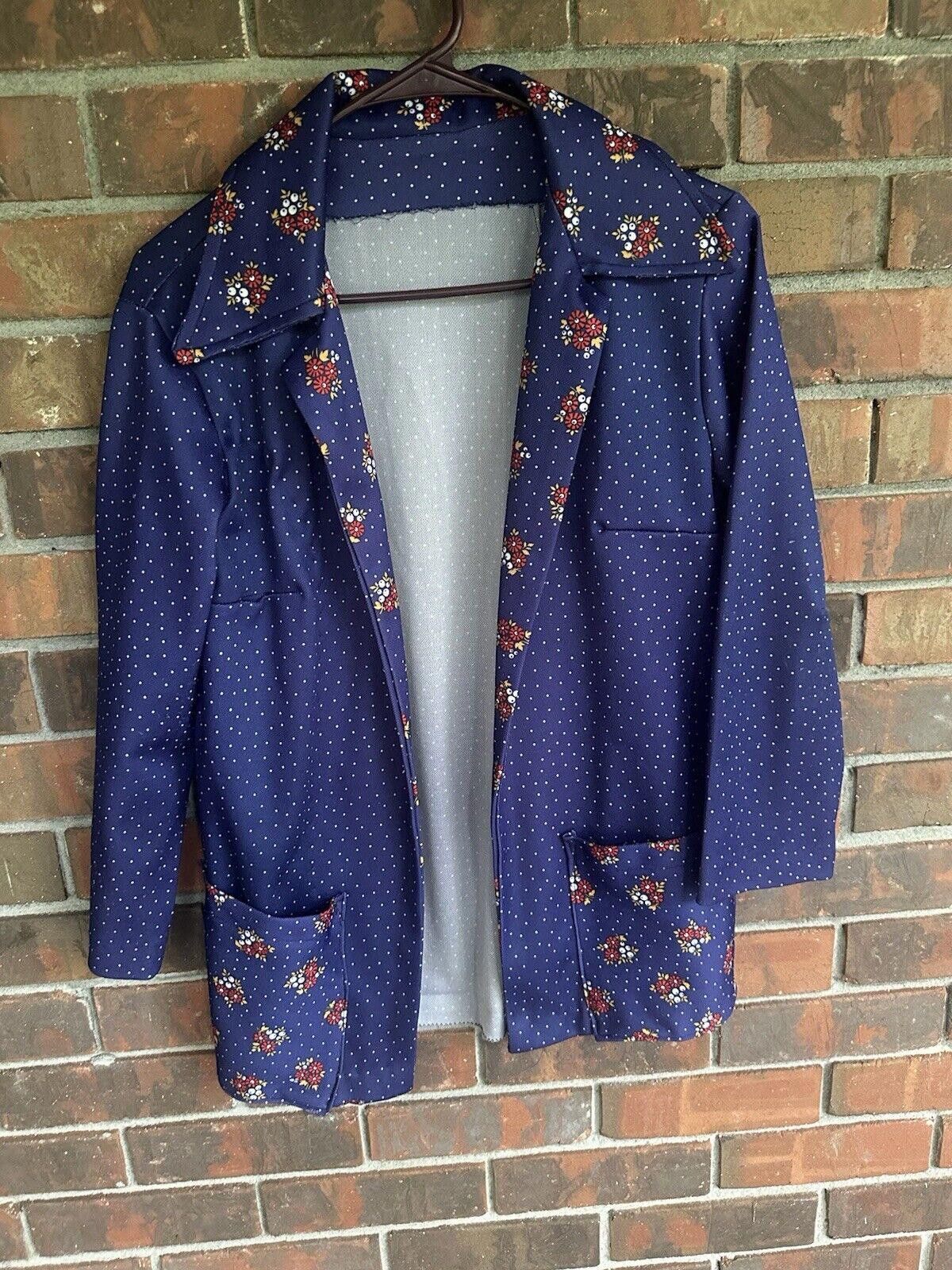 Designer Vintage Blouse Apron Top 70s Medium Floral With Pockets Size M / US 6-8 / IT 42-44 - 1 Thumbnail