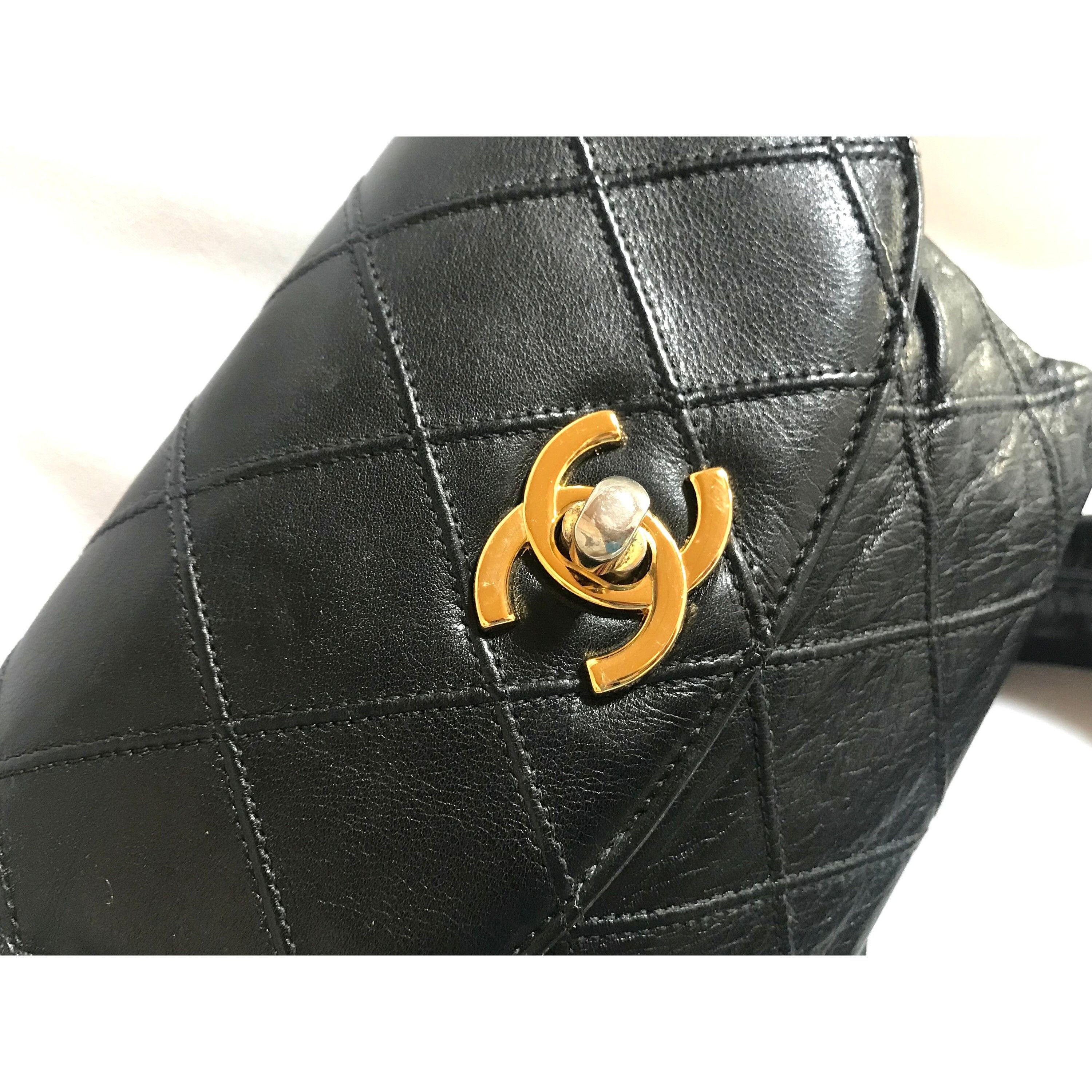 Chanel Vintage CHANEL black leather waist purse, fanny pack Size ONE SIZE - 6 Thumbnail