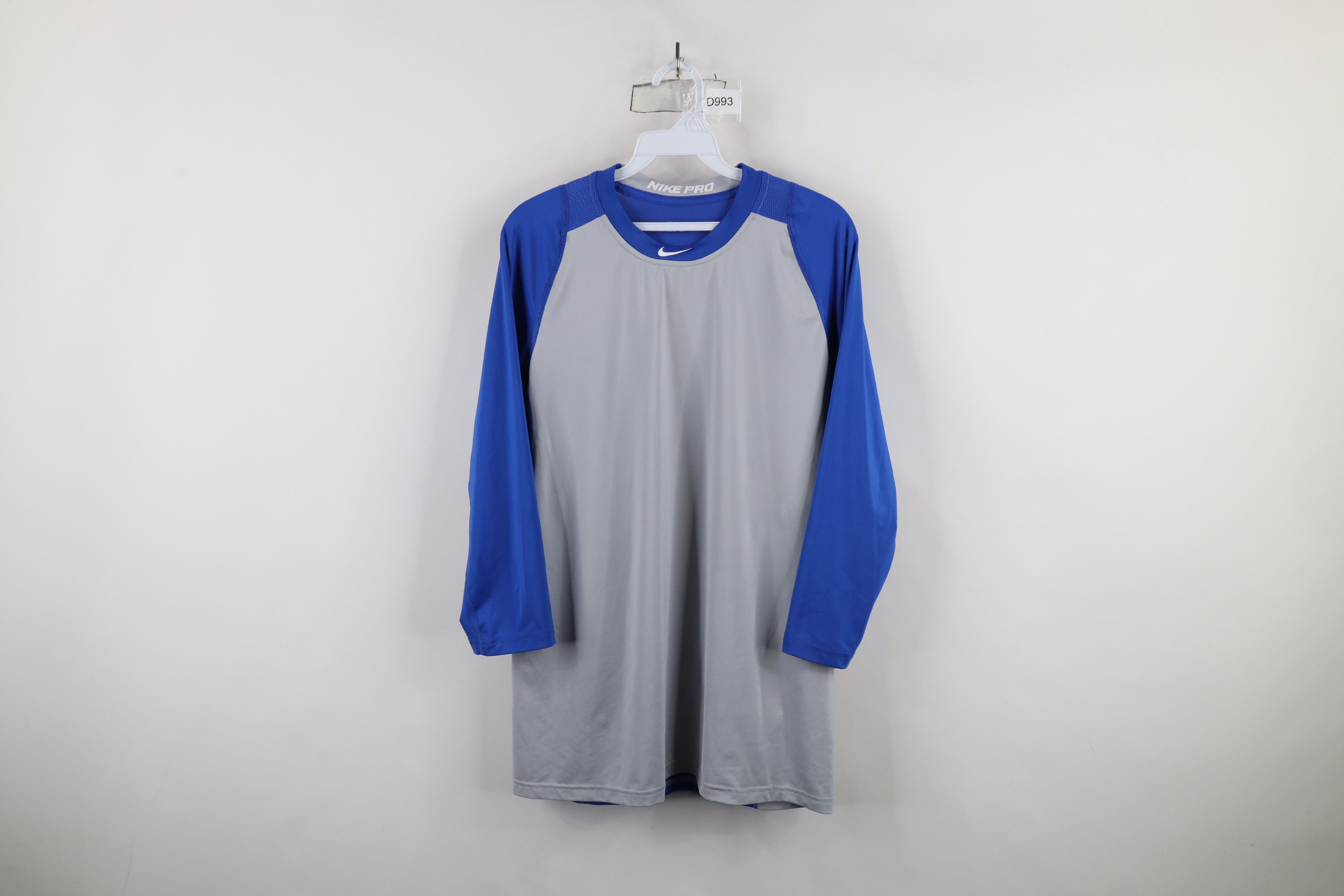 Nike × Vintage Nike Pro Scott Center Swoosh Baseball Raglan T-Shirt Gray Size US M / EU 48-50 / 2 - 1 Thumbnail