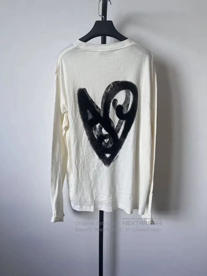 Acne Studios Acne Studios White Heart Print Long Sleeve T. Size US M / EU 48-50 / 2 - 2 Thumbnail