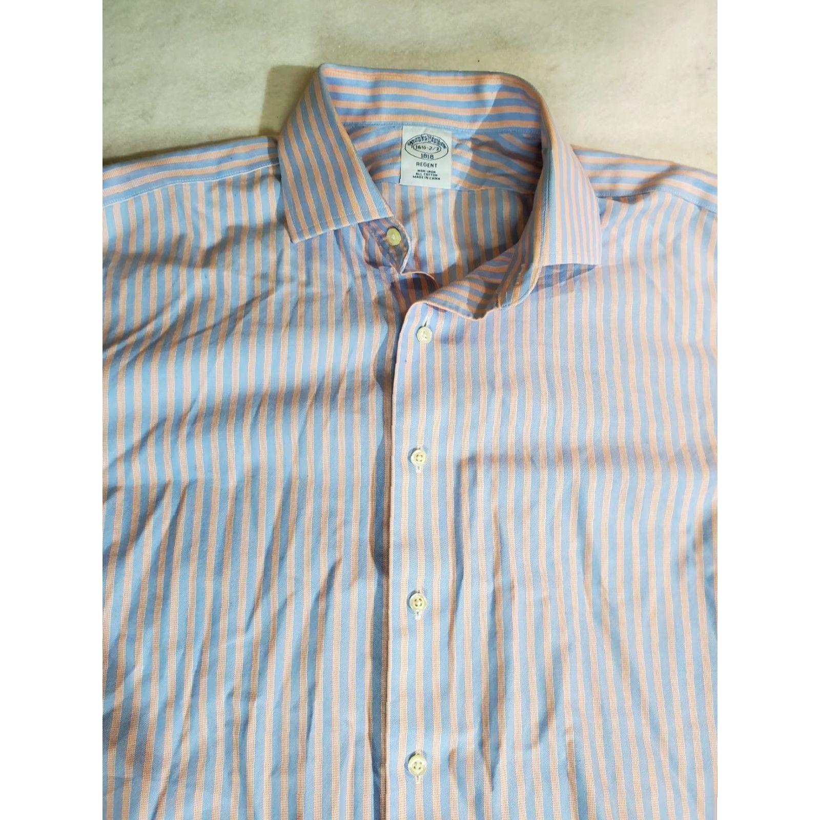 Brooks Brothers Brooks Brothers Regent Button Down Shirt 16 1/2 - 2/3 Blue Pink Striped Non-Iron Shirt Mens Regular 100% Cotton Dress Shirt 90s Size US XL / EU 56 / 4 - 2 Thumbnail