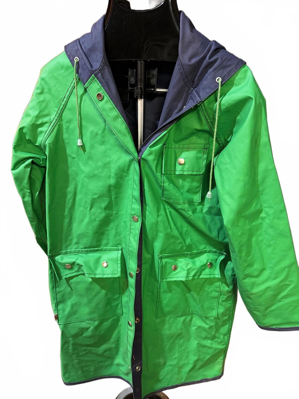 Other Vintage Shoreline Green Vinyl Rain Jacket M 70s 80s Hooded Size M / US 6-8 / IT 42-44 - 1 Thumbnail