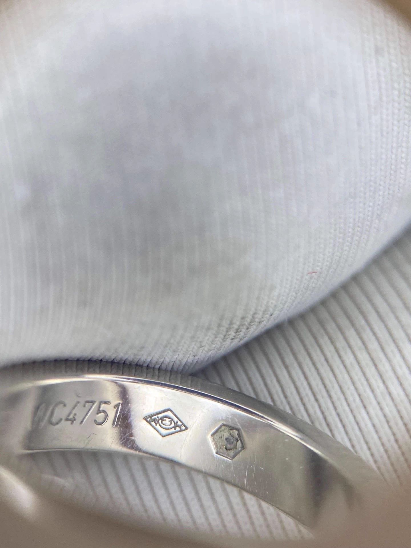 Cartier Cartier Platinum Narrow Diamond Ring 45 4.48g w/Box Vintage Size ONE SIZE - 4 Thumbnail