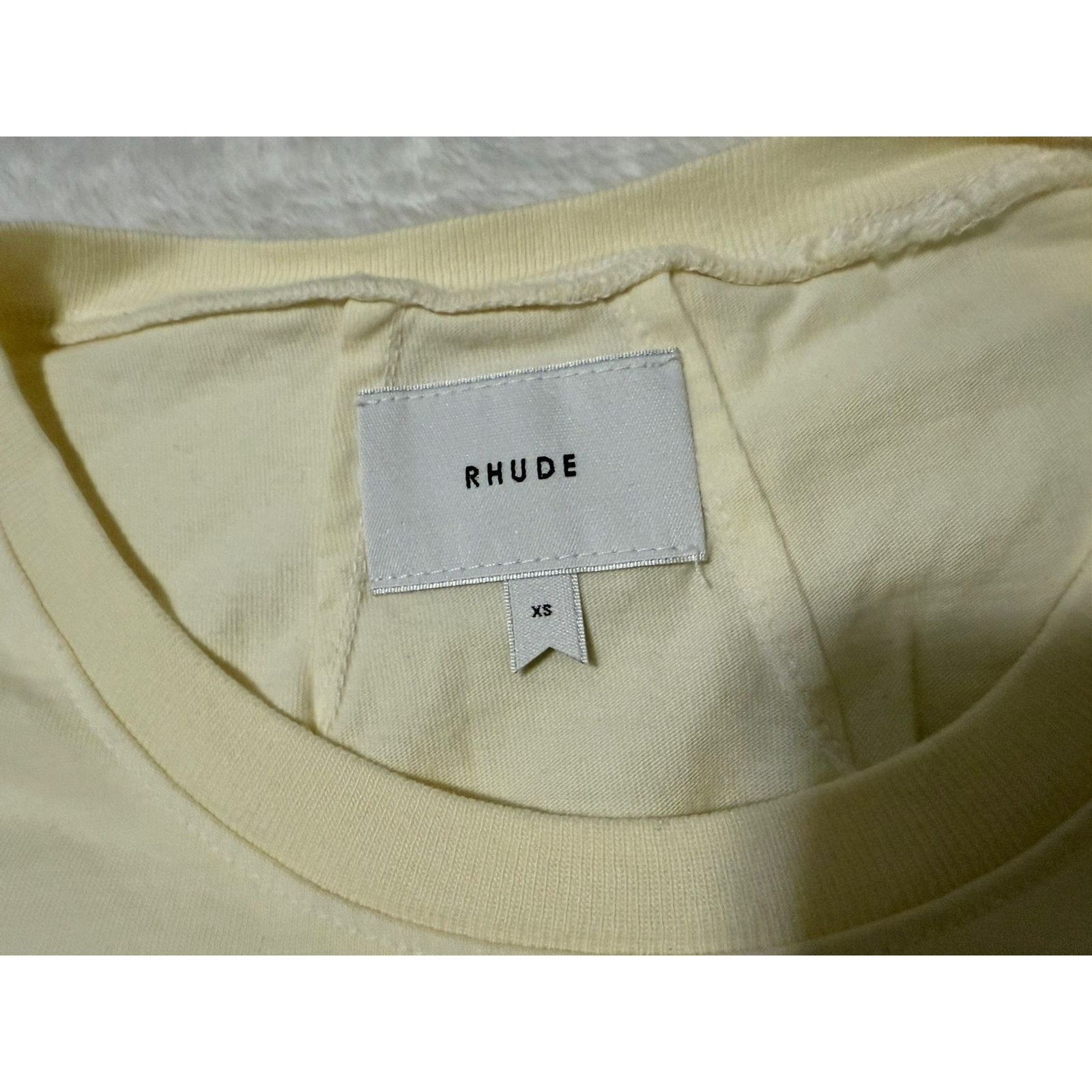 Rhude RHUDE x KITH Mens XS Fits like Large Cream Side Logo T Shirt Size US XS / EU 42 / 0 - 3 Thumbnail
