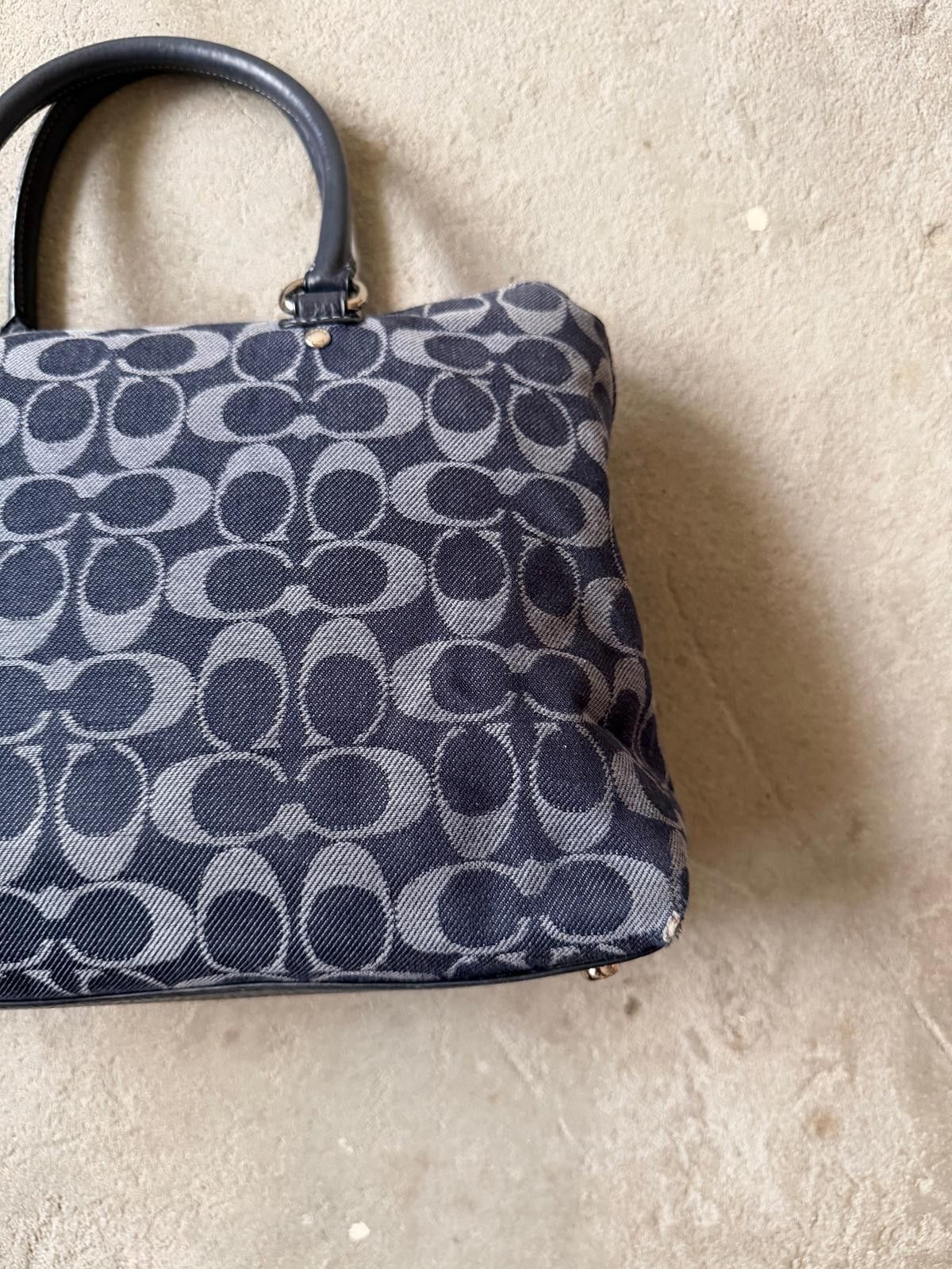 Coach Coach Signature Emma Denim Shoulder Bag Navy Size ONE SIZE - 9 Thumbnail
