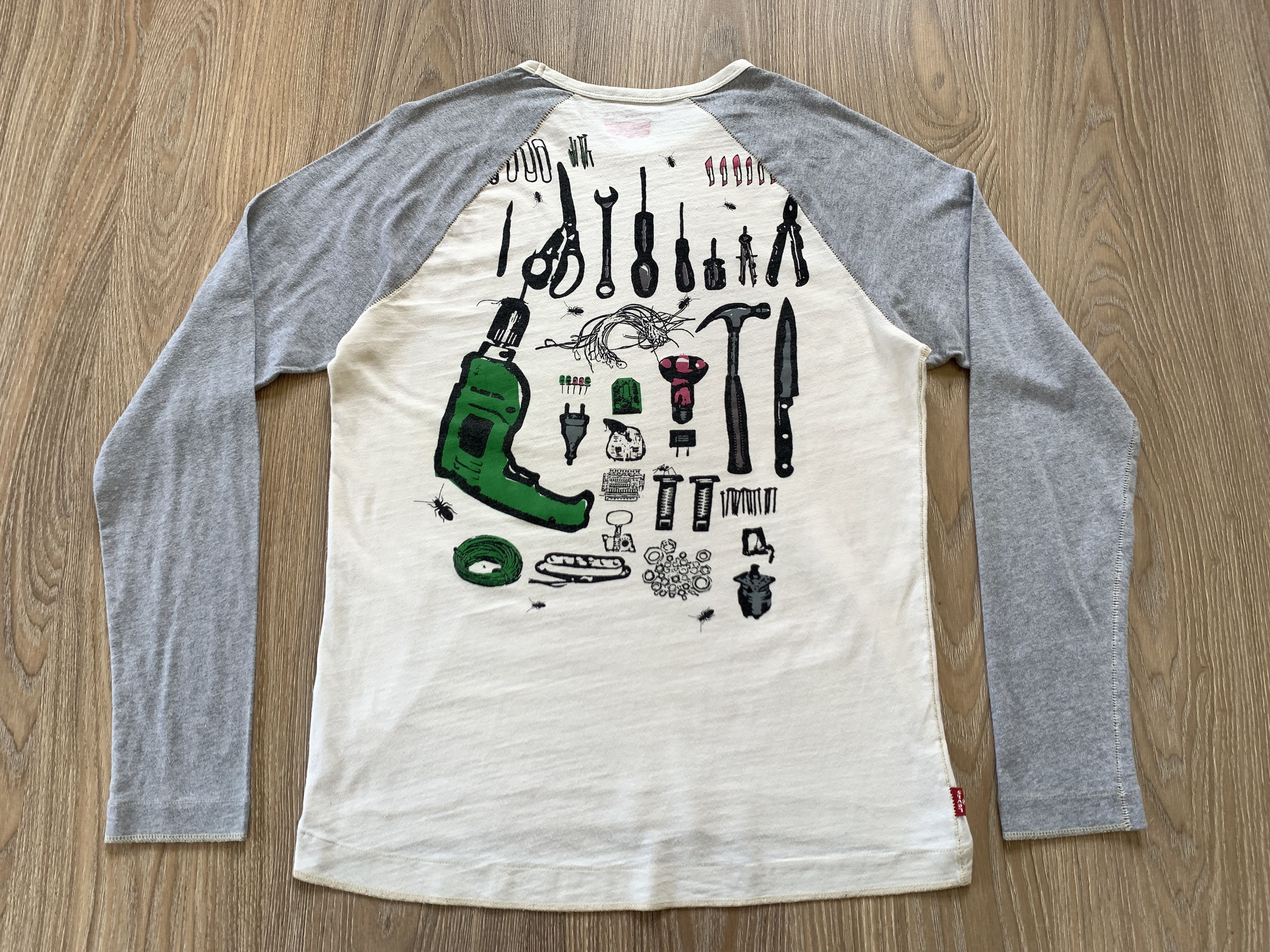 Levi's Vintage Clothing Rare Levi's Cotton Tools Printed Long Sleeve Size US M / EU 48-50 / 2 - 3 Thumbnail