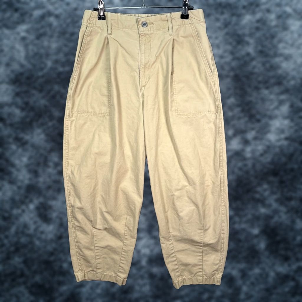Levi's Levis Womens Size 27 Beige Cotton Pleated Barrel Leg Elastic Cuff Pants Size 27" / US 4 / IT 40 - 1 Thumbnail