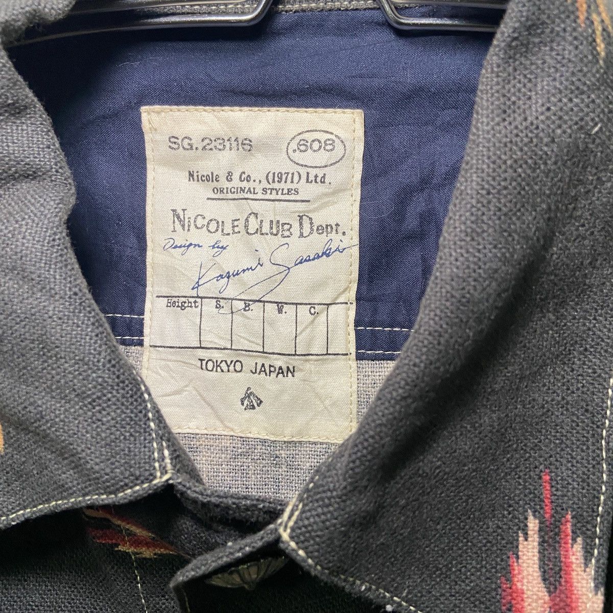 Hypebeast × Japanese Brand × Nicole Club NCFM Nicole Club For Men Navajo Jacket by Kagumi Sasaki Size US S / EU 44-46 / 1 - 3 Thumbnail