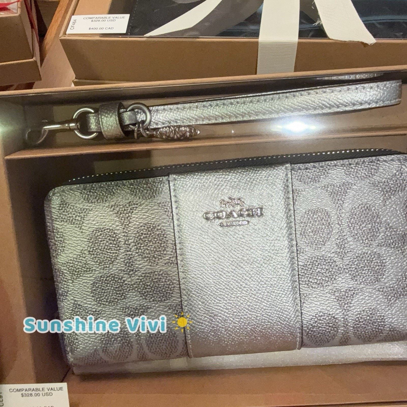 Coach NWT COACH Boxed Long Zip Around Wallet CCL91 GRAY/SILVER Size ONE SIZE - 4 Thumbnail