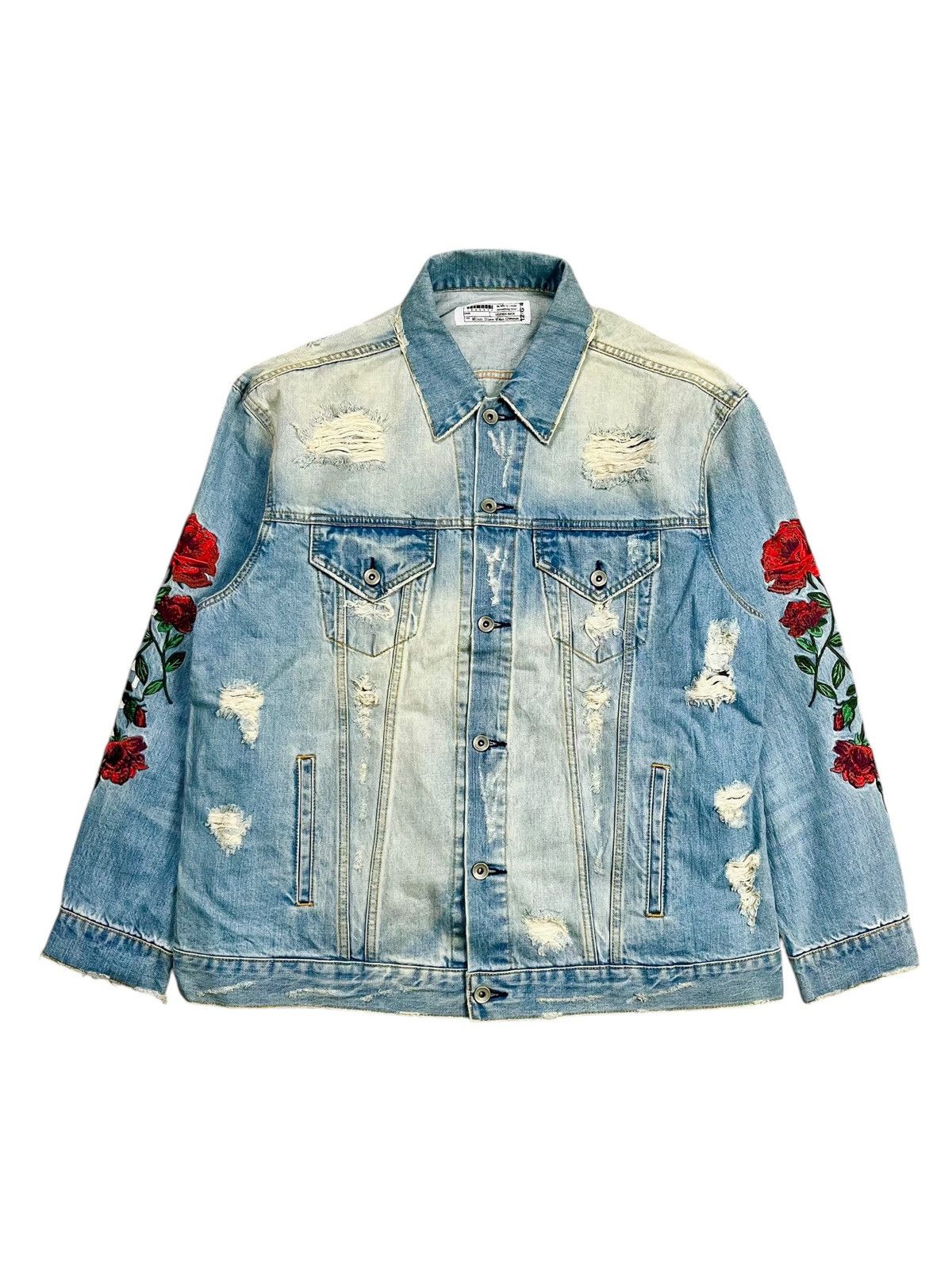 JACKROSE 2000s Legenda Japan - Romantic Rose Crash Denim Size US M / EU 48-50 / 2 - 4 Thumbnail