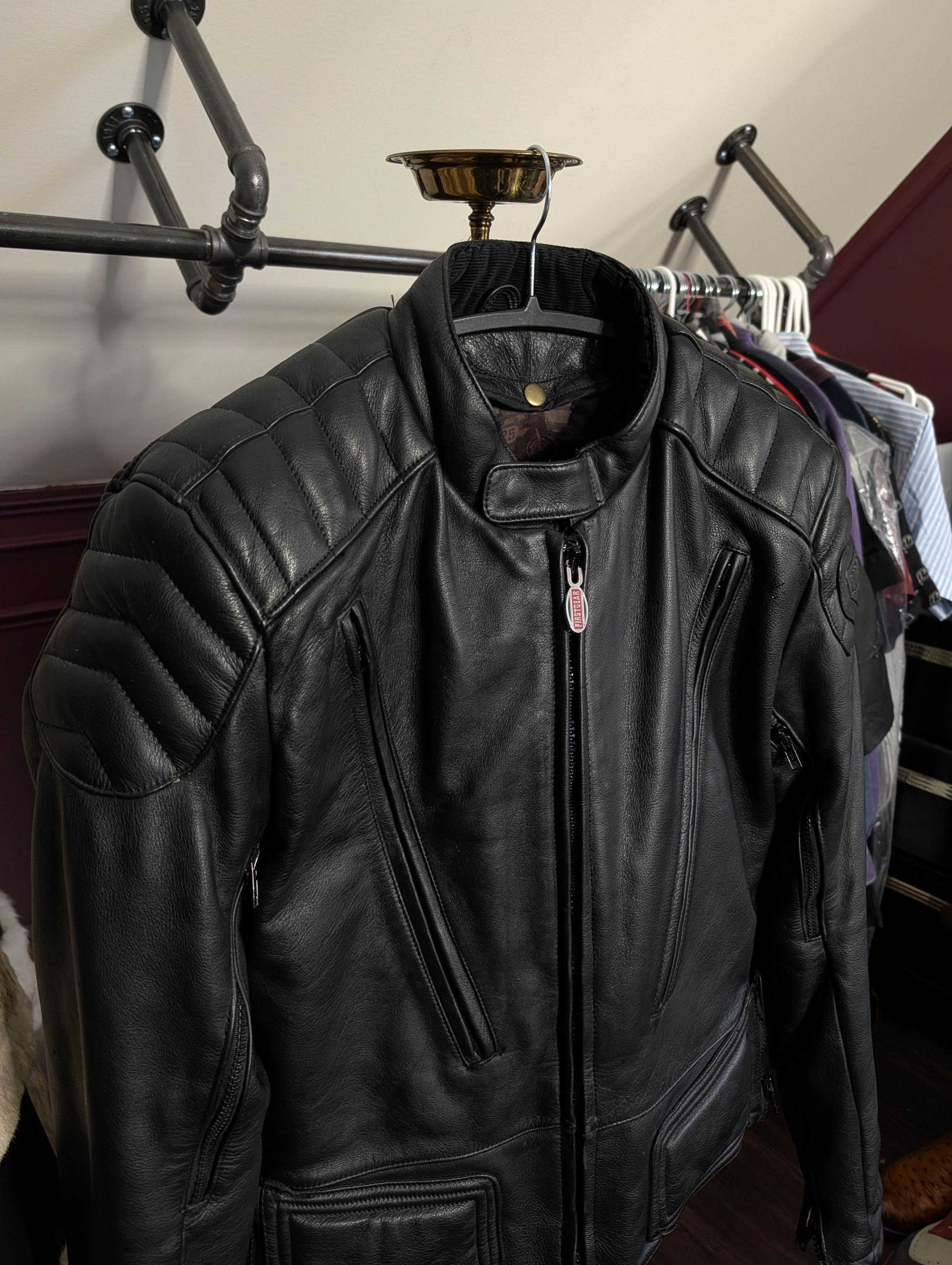 FirstGear Leather padded Thermolite lining armored moto jacket Size US XS / EU 42 / 0 - 2 Thumbnail