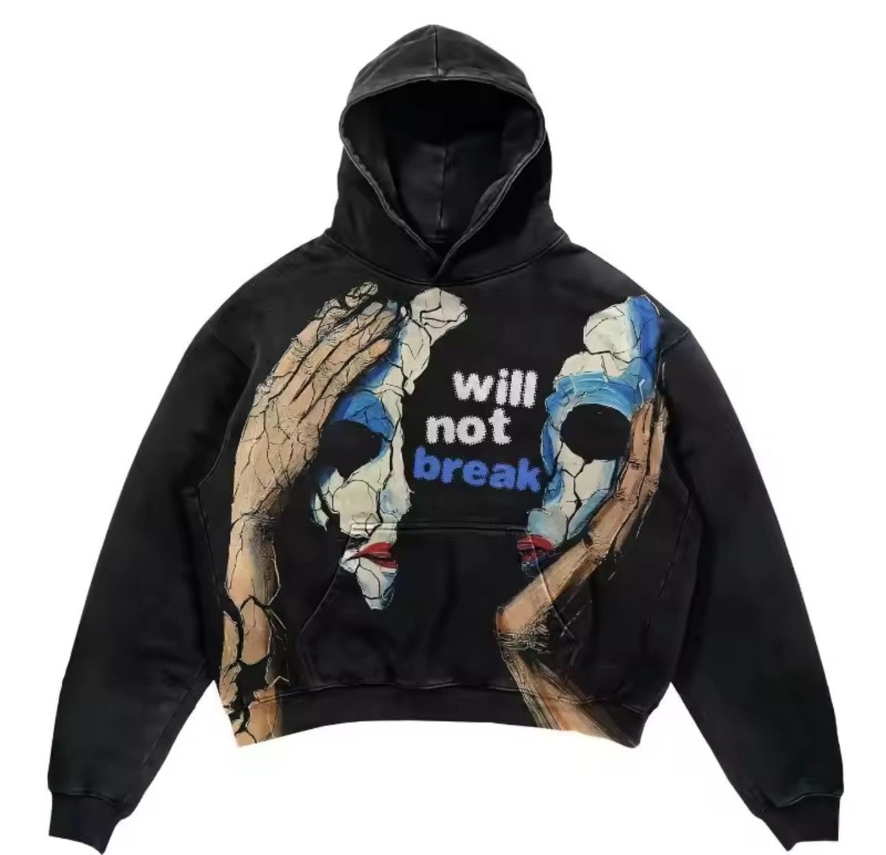 Japanese Brand WILL Not Break” Graphic Hoodie – Oversized, Artistic Design Size US M / EU 48-50 / 2 - 2 Thumbnail