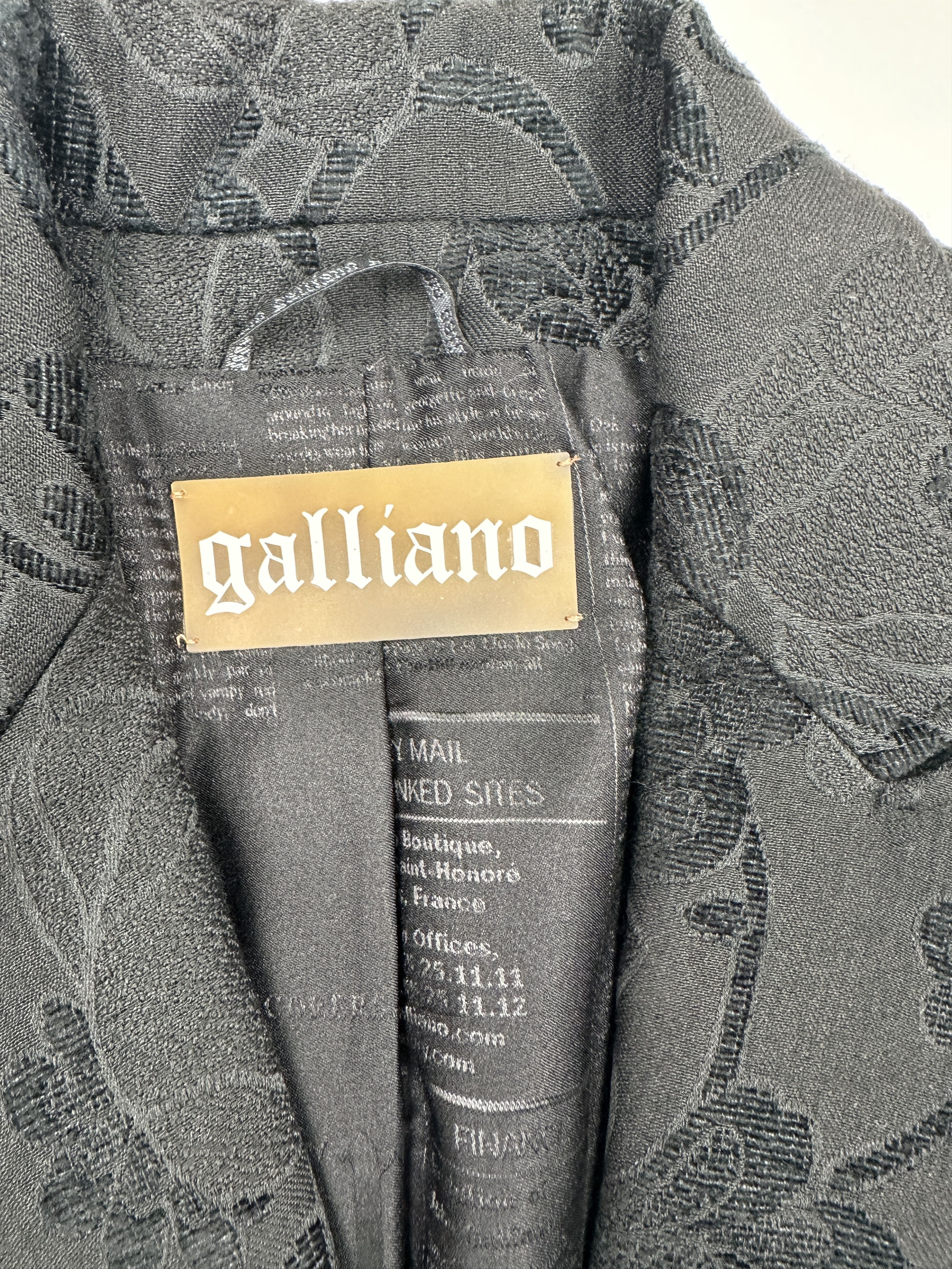 John Galliano Galliano Black Retro Floral Print Blazer Size S / US 4 / IT 40 - 3 Thumbnail