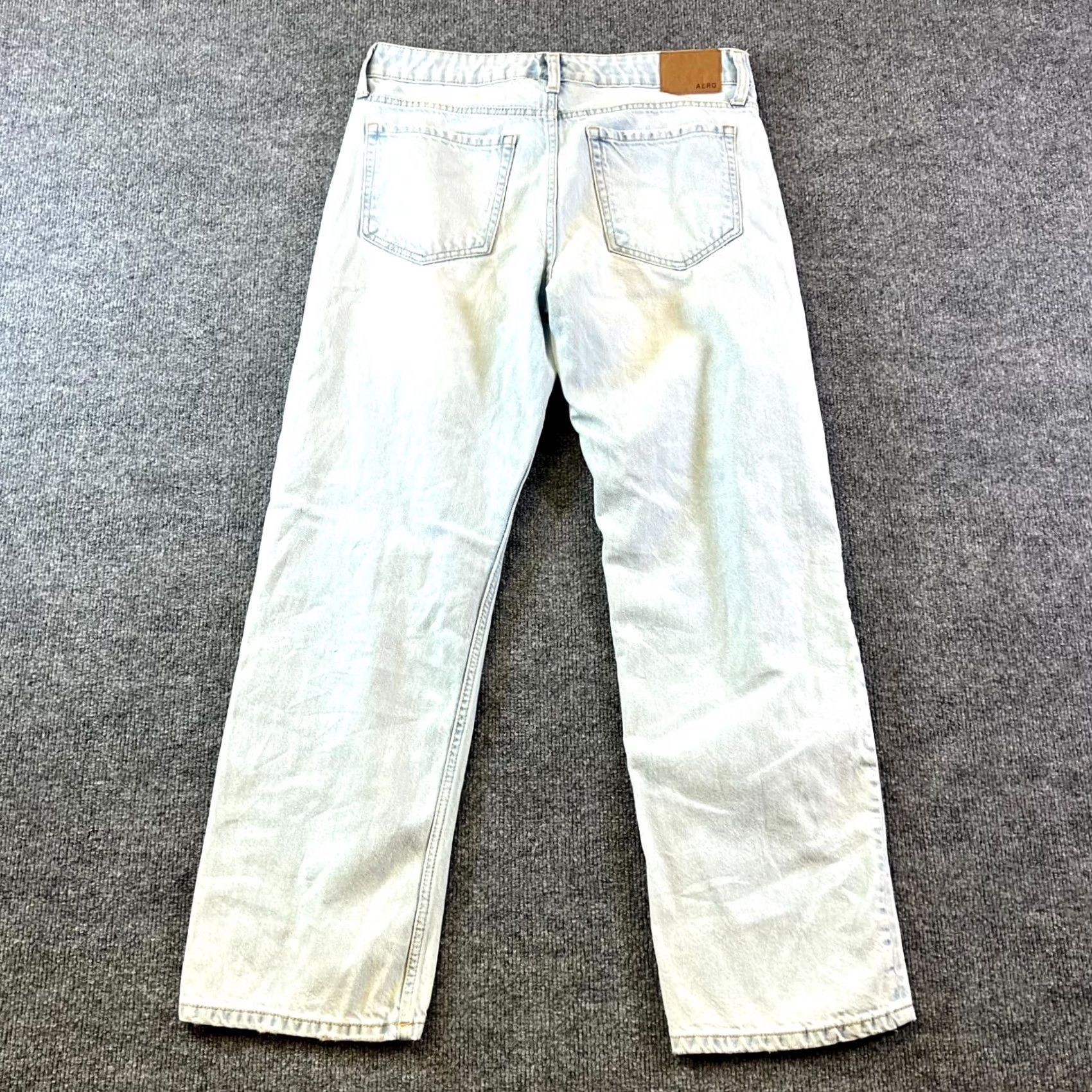 Vintage Aéropostale Jeans Women's 8 Blue Cotton Denim Baggy Straight Workwear Faded Jeans Size 30" / US 8 / IT 44 - 7 Thumbnail
