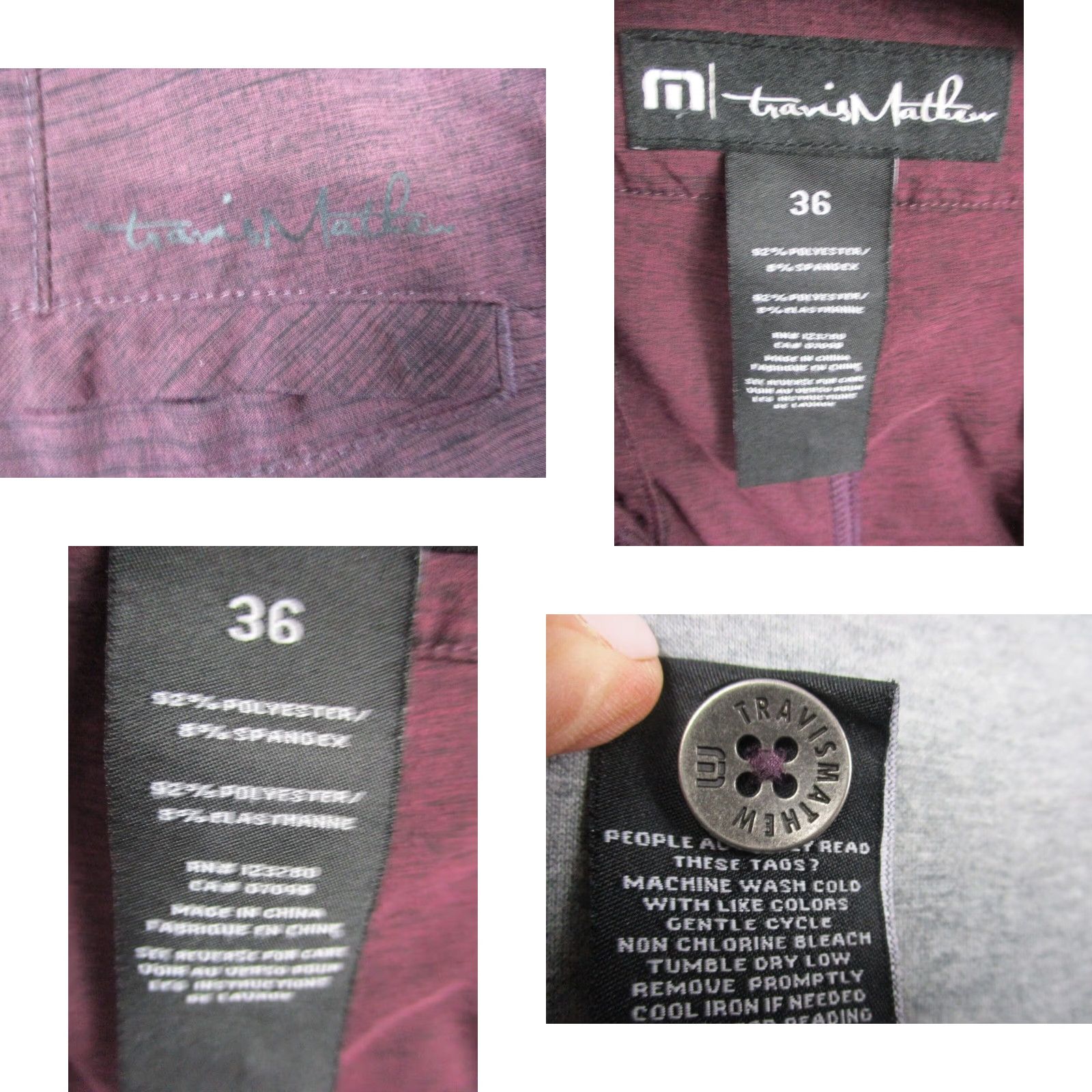 TravisMathew Travis Mathew Shorts Men's 36 Purple Stripe Chino Golf Stretch Size US 36 / EU 52 - 8 Thumbnail