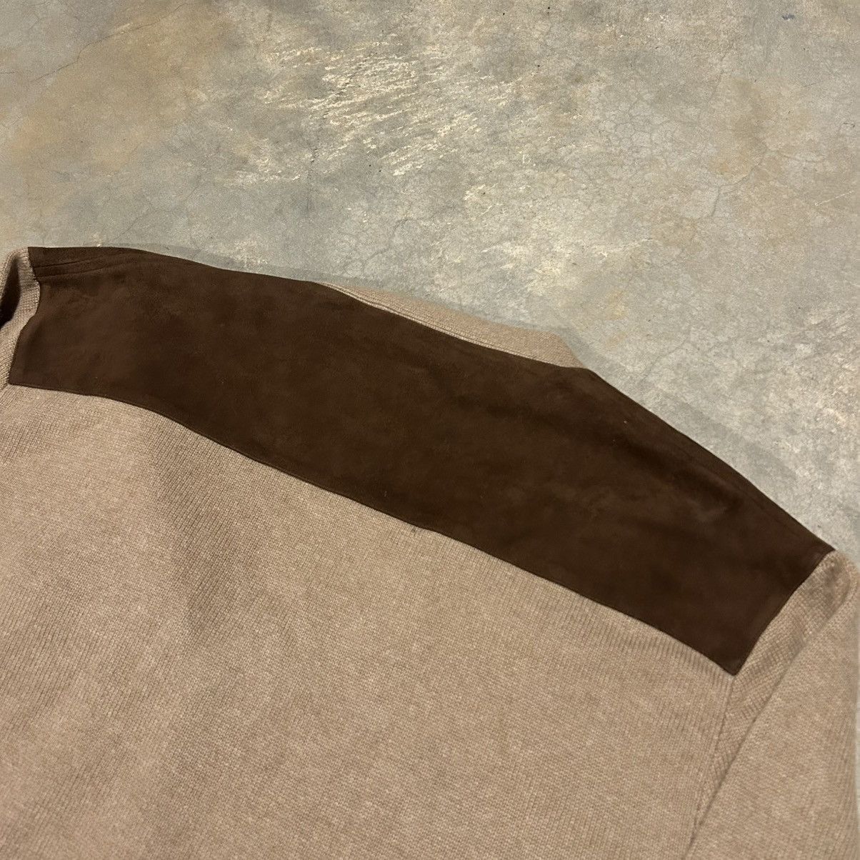 Polo Ralph Lauren × Vintage NWT Vintage Polo Ralph Lauren Cashmere Suede Front Cardigan Size US XXL / EU 58 / 5 - 17 Thumbnail