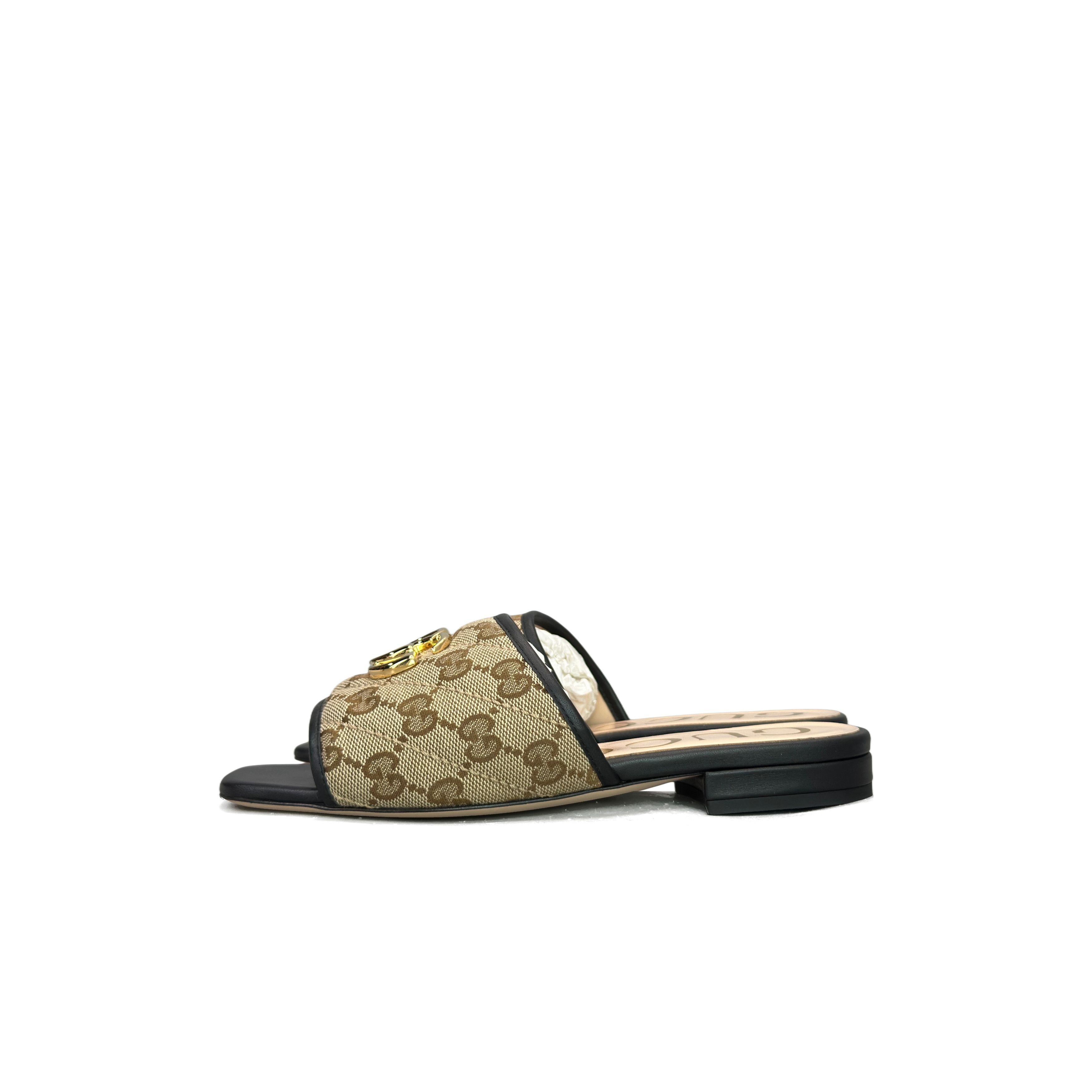 Gucci Gucci GG Canvas Slide Sandals Size 34.5 Size US 4.5 / IT 34.5 - 1 Thumbnail