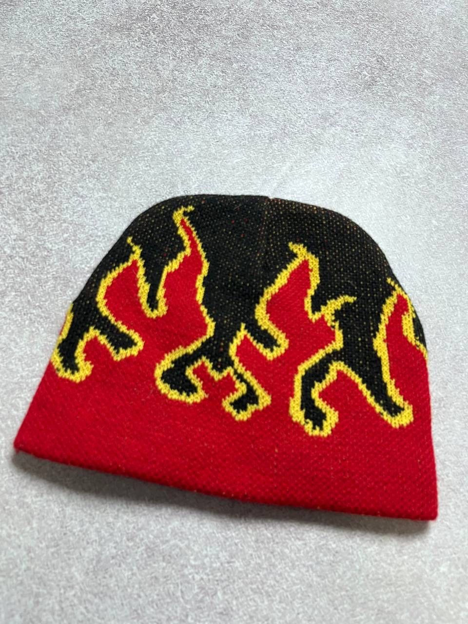Other VINTAGE FIRE FLAMES Y2K KNIT BEANIE HAT OS Size ONE SIZE - 4 Thumbnail