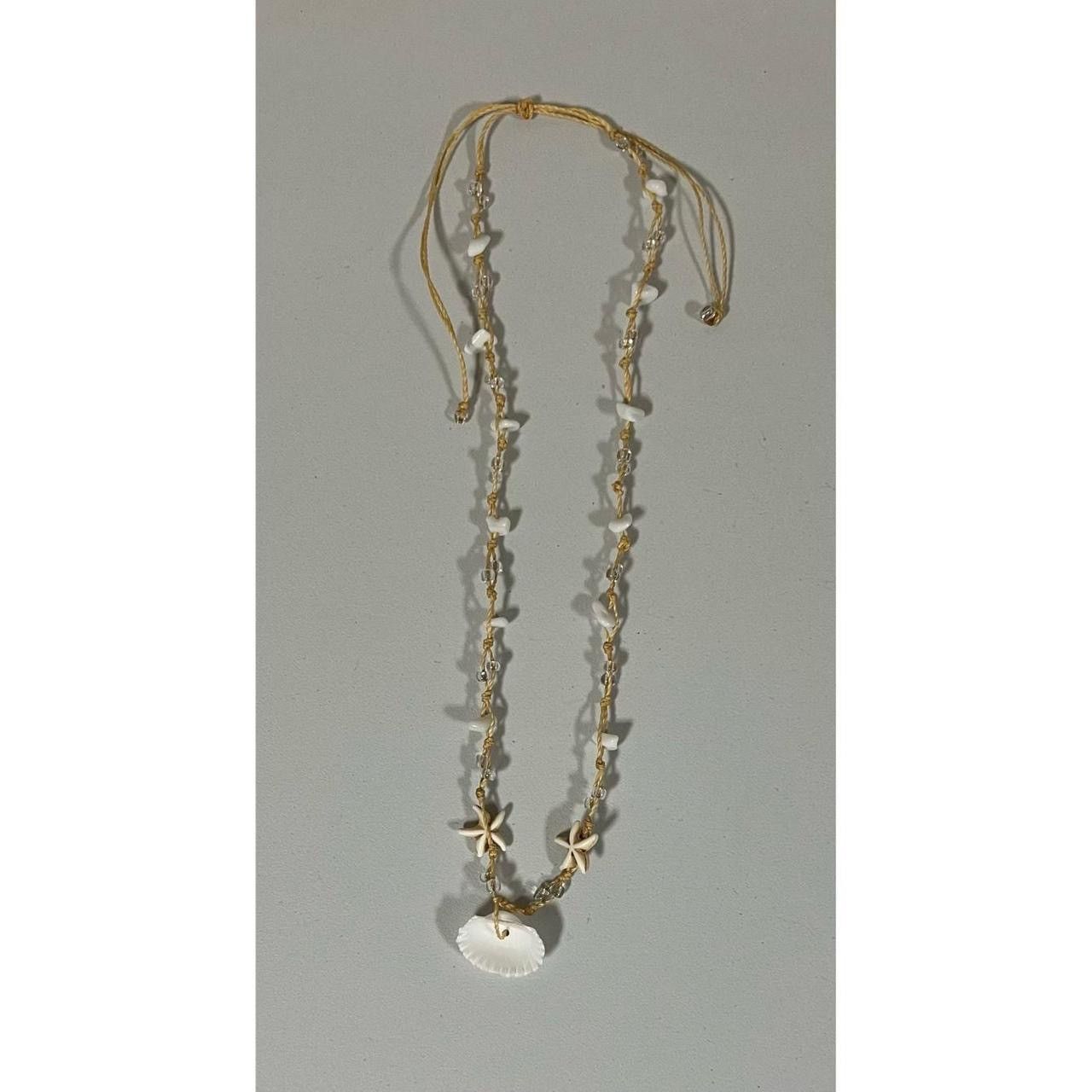 Jewelry × Vintage Tan Beaded Seashell Starfish Beach Vibes Necklace Jewelry 🐚 Size ONE SIZE - 4 Thumbnail