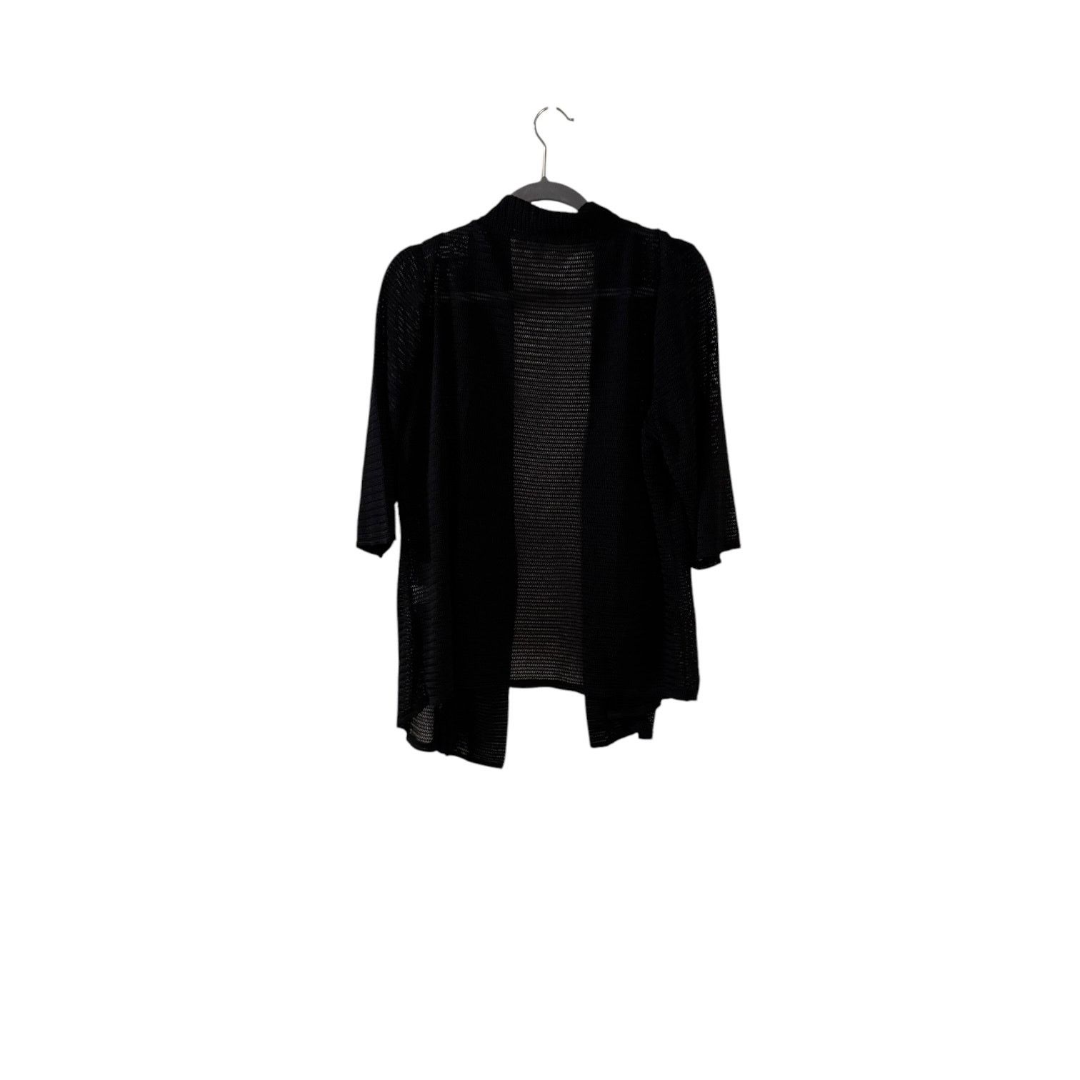 Other Soleillee Women’s Black Open Knit Open Front Cardigan – 1X Size XL / US 12-14 / IT 48-50 - 4 Thumbnail