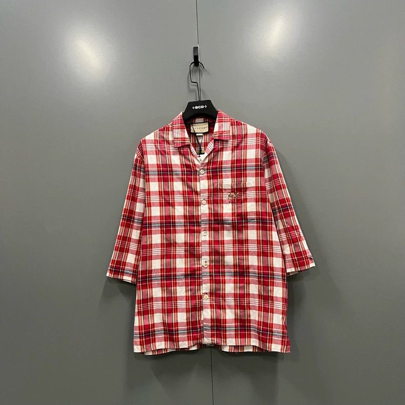 Gucci Gucci Animal embroidered plaid shirt 2501-Nextarrow Size US S / EU 44-46 / 1 - 1 Thumbnail