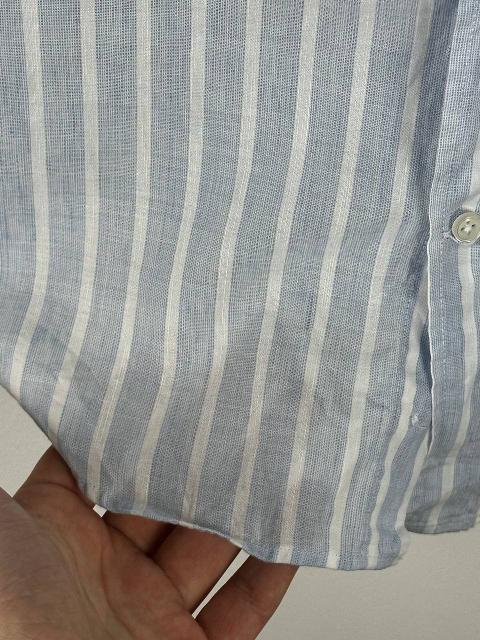 Reiss Reiss Linen Blend Camp Collar Striped Short Sleeve Shirt Size US XL / EU 56 / 4 - 7 Thumbnail