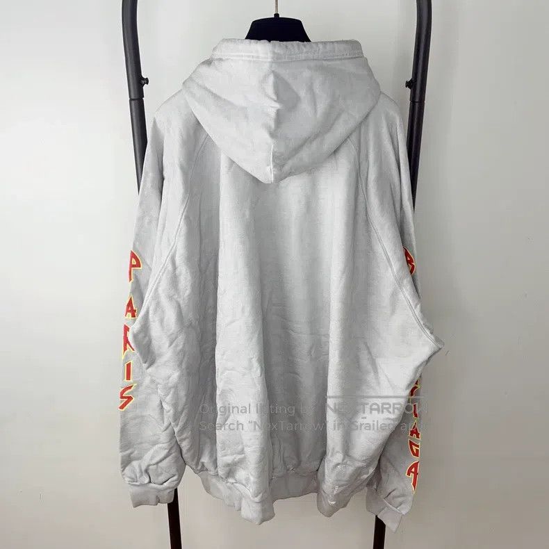 Balenciaga Flame Logo Hooded Drawstring Sweatshirt