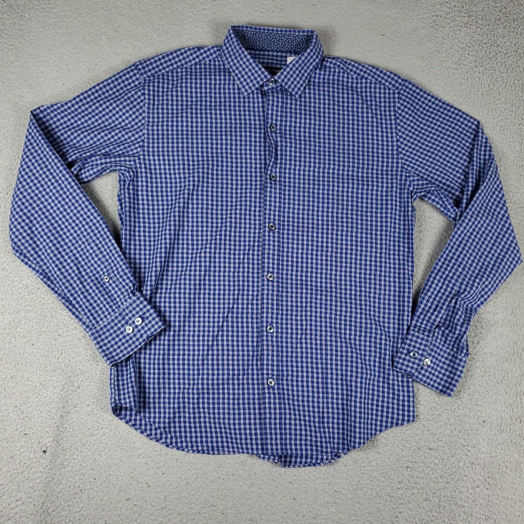 BUGATCHI Bugatchi Uomo Blue Plaid Button-Up Shirt Mens Medium Long Sleeve Casual Modern Size US M / EU 48-50 / 2 - 2 Thumbnail
