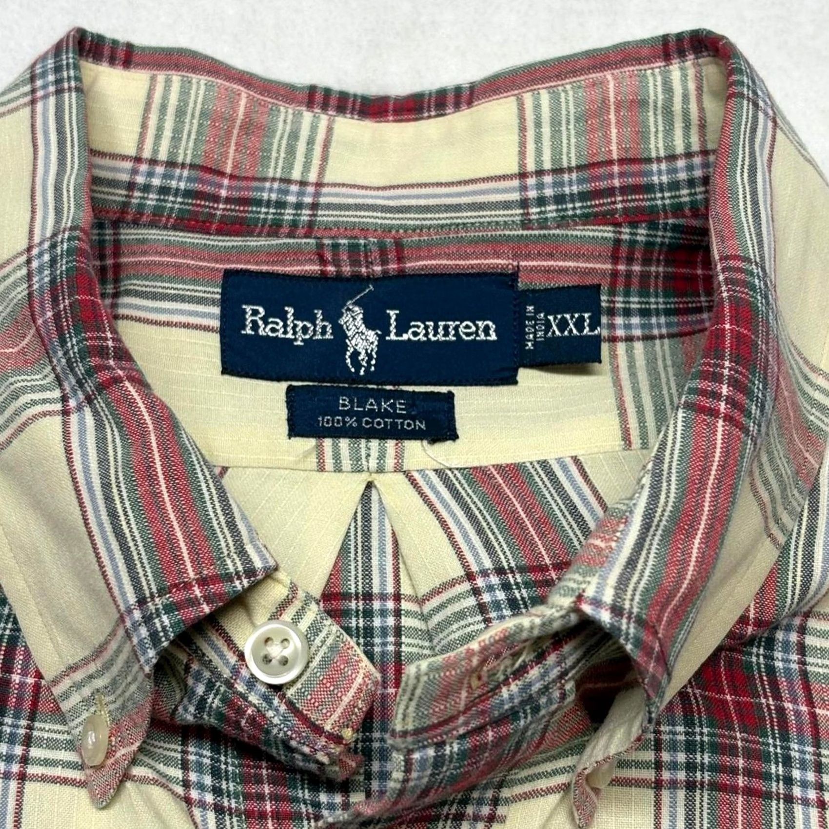 Ralph Lauren VINTAGE Polo Ralph Lauren Shirt Cream Red Plaid Long Sleeve Button-Down XXL Womens Men? Size US XXL / EU 58 / 5 - 3 Thumbnail