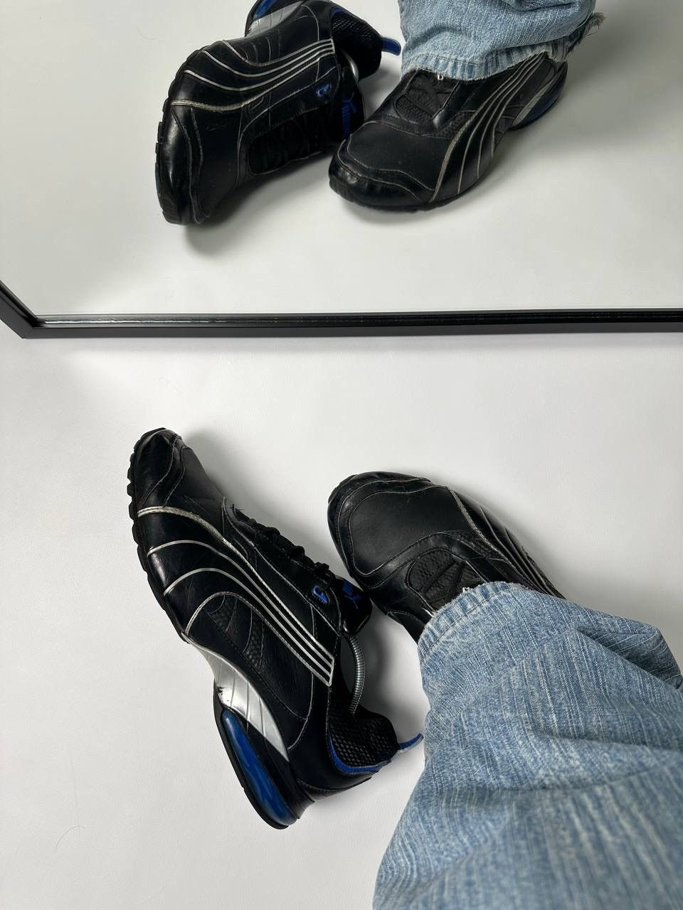 Archival Clothing x Puma Vintage 03S Puma Archival Japanese Vibe Leather Shoes Y2K in Black (Size 11)