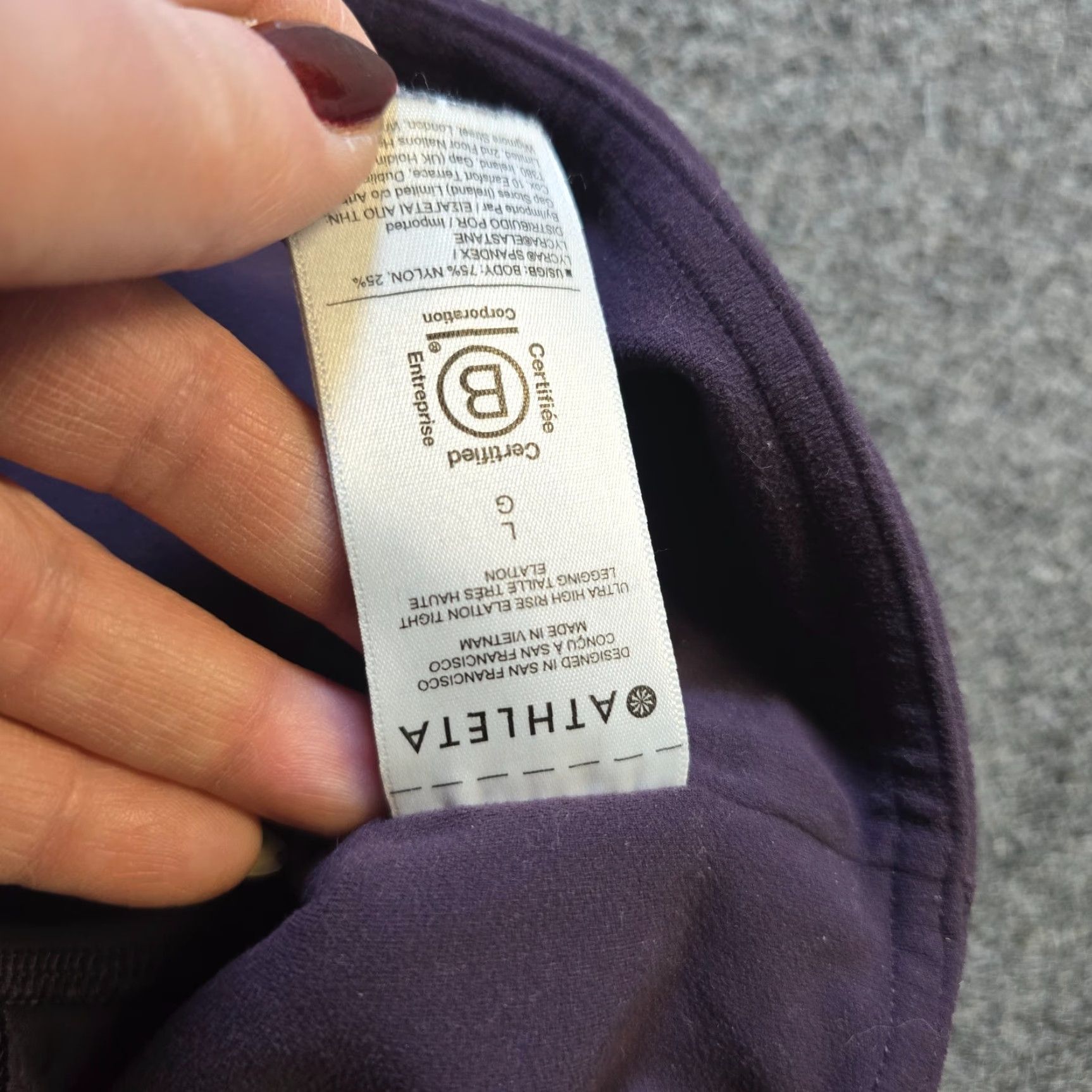 Athleta Athleta Pants Womens Large Purple Elation 7/8 Cropped Stretch Athletic Casual Size 36" / US 14 / IT 50 - 7 Thumbnail