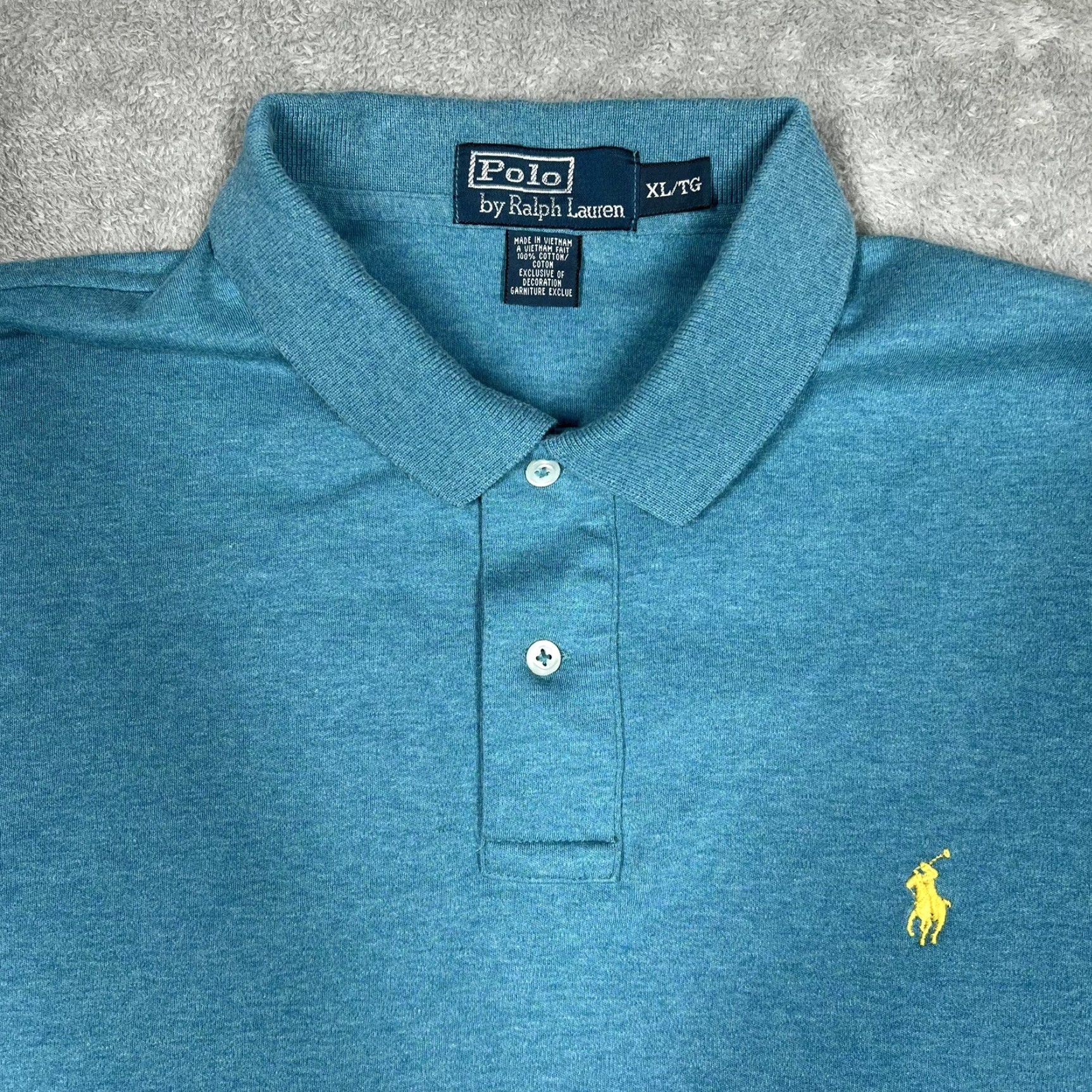 Ralph Lauren Ralph Lauren Polo Shirt XL Teal Blue Mens Regular Short Sleeve Collared Button Front 100% Cotton Mini Pony Logo Casual EUC 90s Vintage? (No) Size US XL / EU 56 / 4 - 5 Thumbnail