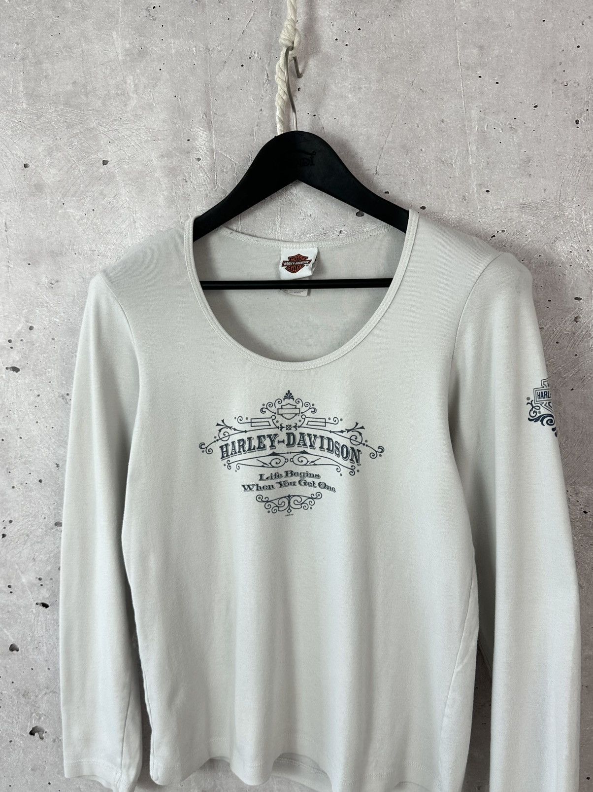 Vintage Vintage Harley Davidson Printed White Long Sleeve Size XL / US 12-14 / IT 48-50 - 2 Thumbnail