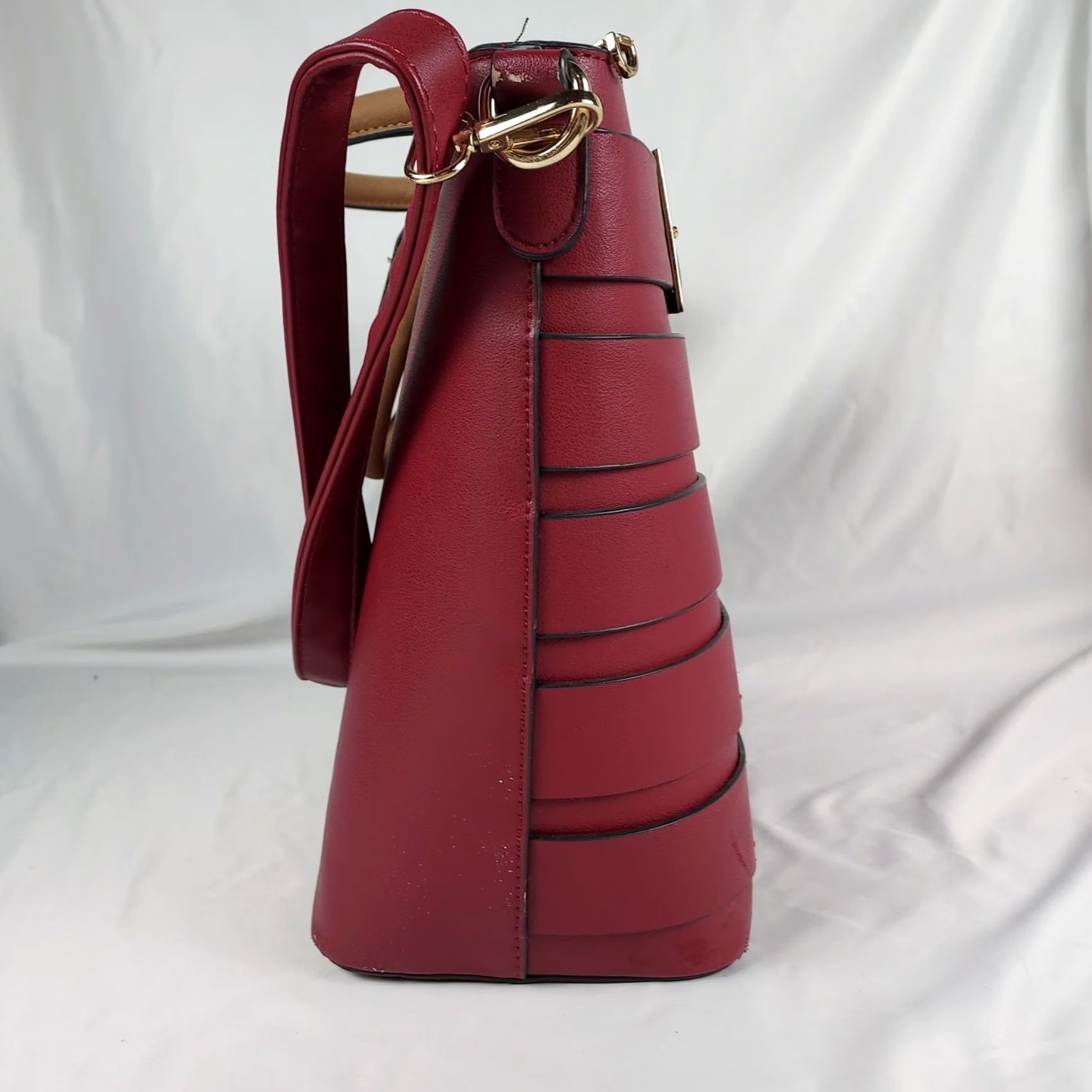 Vintage Dasein Red Buckle Tote Handbag Women Faux Leather Shoulder Bag Women Size ONE SIZE - 3 Thumbnail