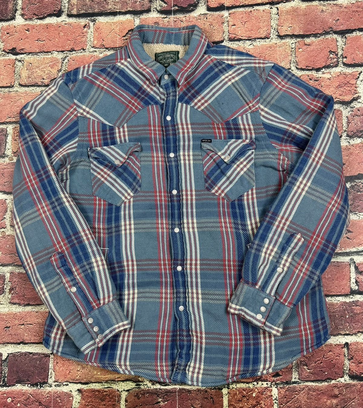 Polo Ralph Lauren Vintage Polo Country Ralph Lauren Flannel Jacket Sherpa Line Size US XL / EU 56 / 4 - 1 Thumbnail
