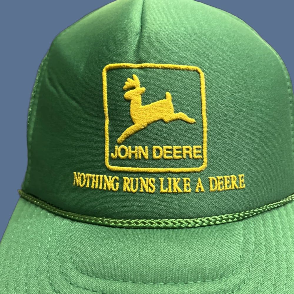 John Deere John Deere Trucker Hat San Sun White Adjustable Snap Back Green Cap Look Trucker Sun Sun Sun? Size ONE SIZE - 1 Thumbnail