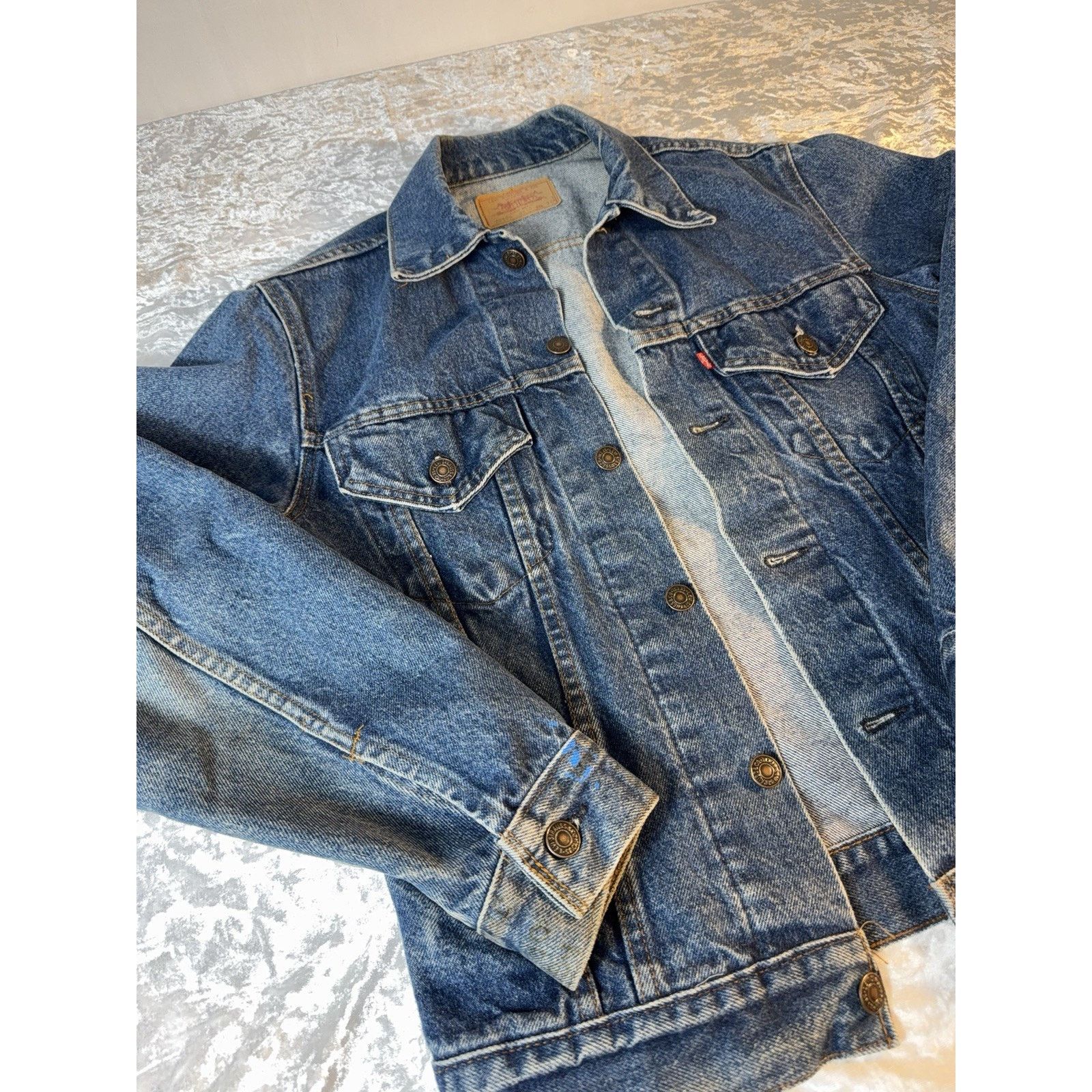 Levi's Vtg 80s Levi’s Denim Trucker Jacket USA Distressed Grunge Size US S / EU 44-46 / 1 - 4 Thumbnail