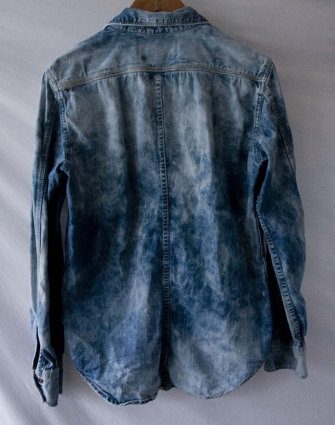 Diesel Diesel Shirt Denim Distressed Look Size S Blue Bleached Size US S / EU 44-46 / 1 - 9 Thumbnail