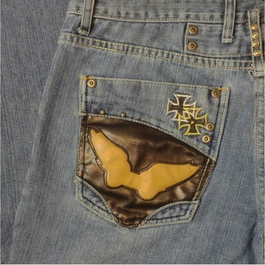 Robins Jeans ROBIN'S JEAN - croco blue cross jeans size 38 big & tall Size US 38 / EU 54 - 8 Thumbnail