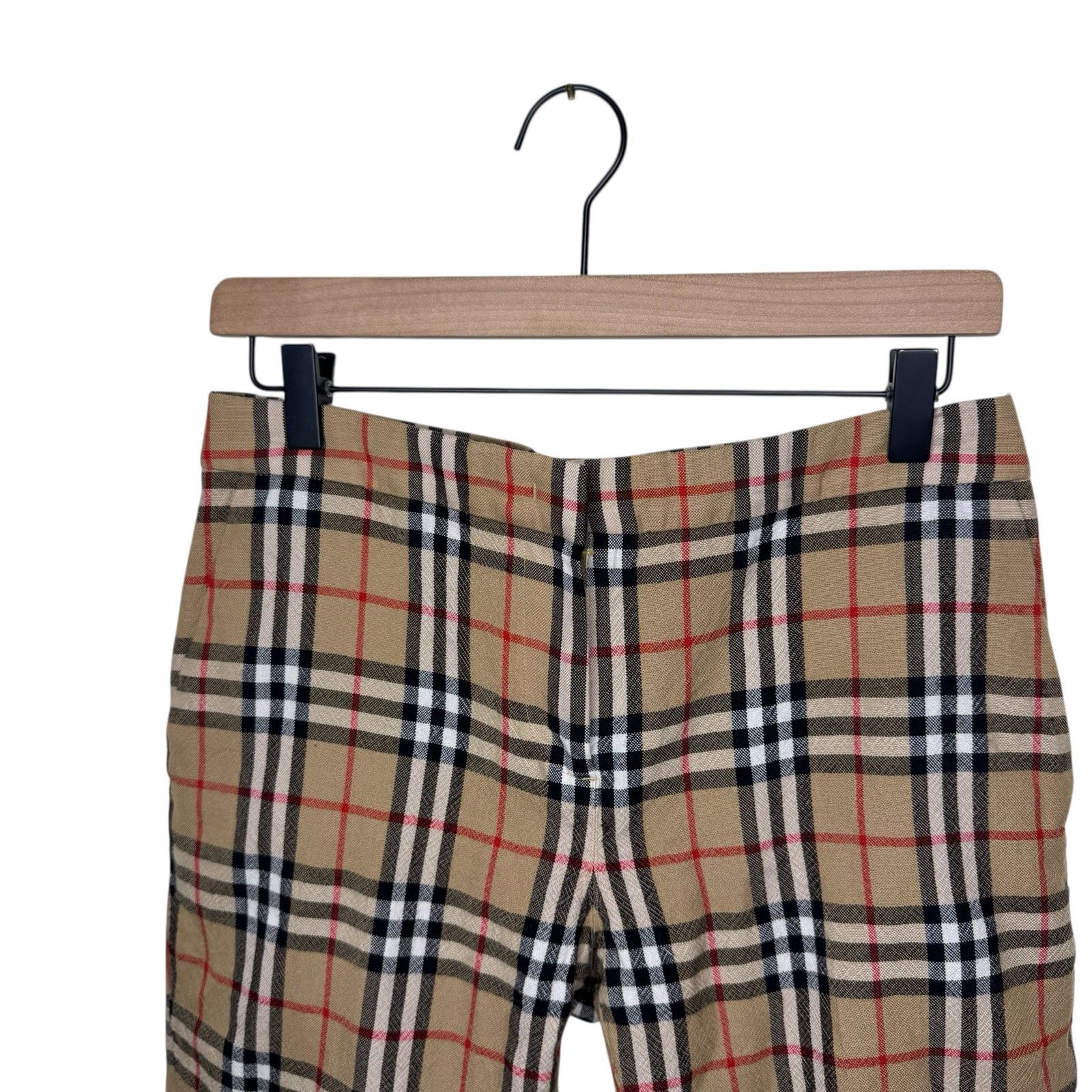 Burberry BURBERRY London 100% Wool Plaid Low Rise Ankle Pants Size 28" / US 6 / IT 42 - 4 Thumbnail