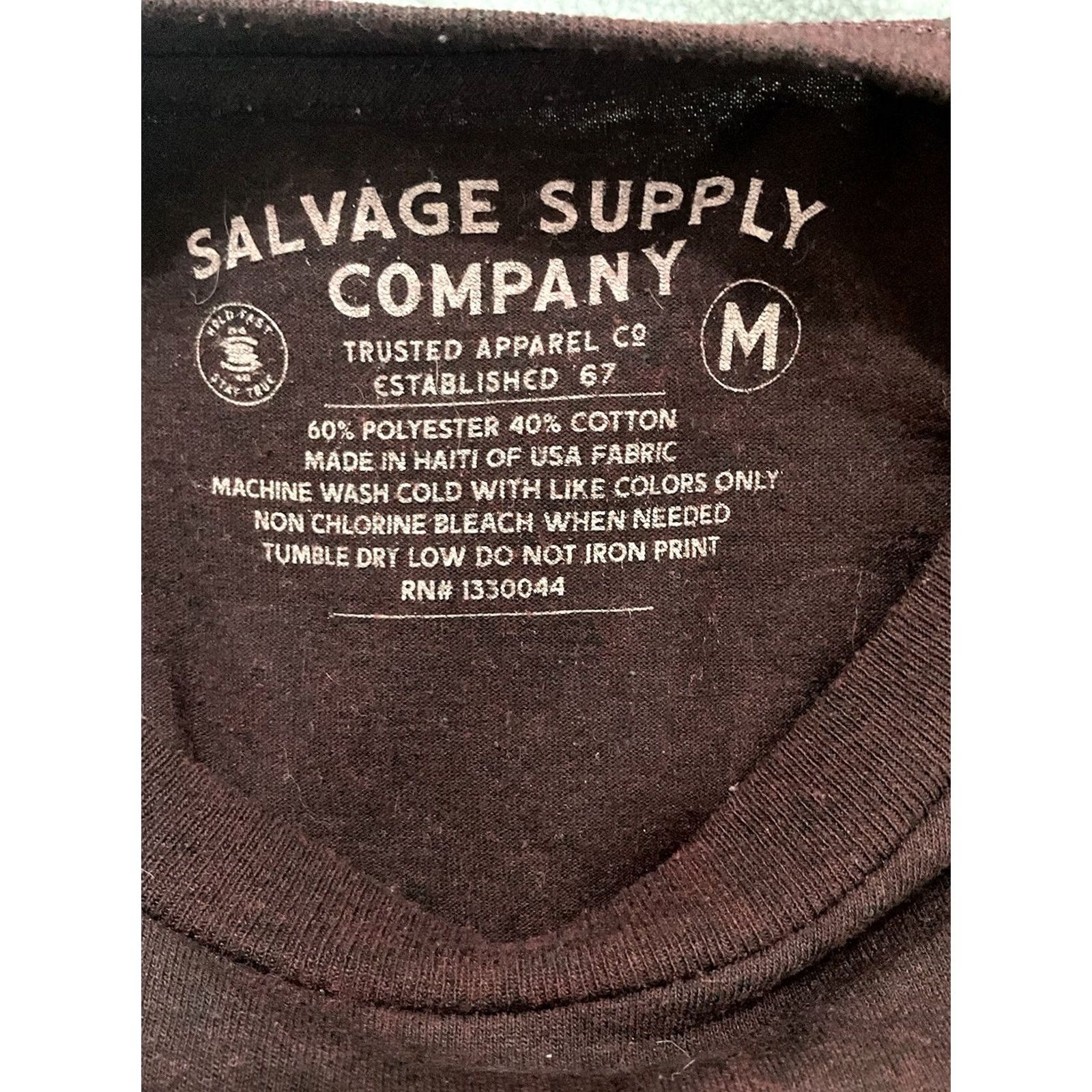 Vintage VINTAGE Salvage Supply Co T Shirt Men M Maroon Short Sleeve Size US M / EU 48-50 / 2 - 5 Thumbnail
